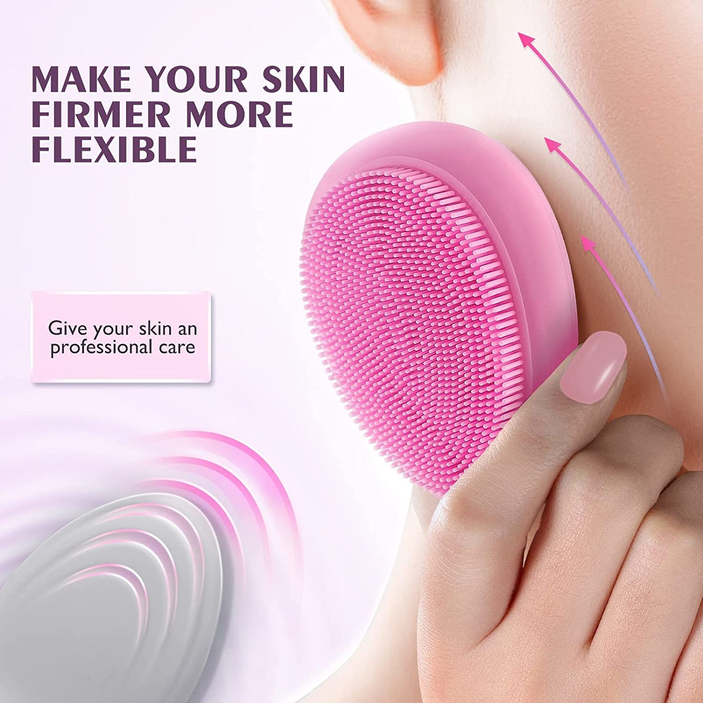 Face Scrubber Silicone Exfoliator Brush: Manual Handheld Mini Facial Cleansing Exfoliating and Massaging for Sensitive Skin - Soft Blackhead Wash Scrubber Pore Cleaning Tool Health & Beauty > Personal Care > Cosmetics > Cosmetic Tools > Skin Care Tools icolorfuled