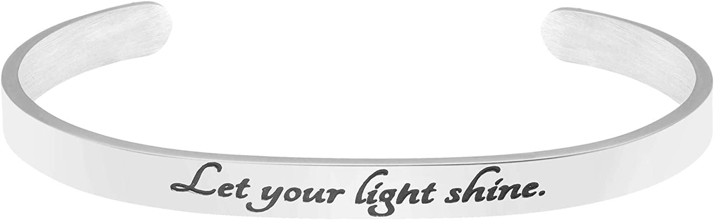 Christian Bracelets for Women Inspirational Gifts Bible Verse Religious Faith Jewelry Cuff Bracelet Mothers Day Christmas Birthday Jewelry for Her Mother Daughter Apparel & Accessories > Jewelry > Bracelets Memgift MATTHEW 5:16-Let your light shine