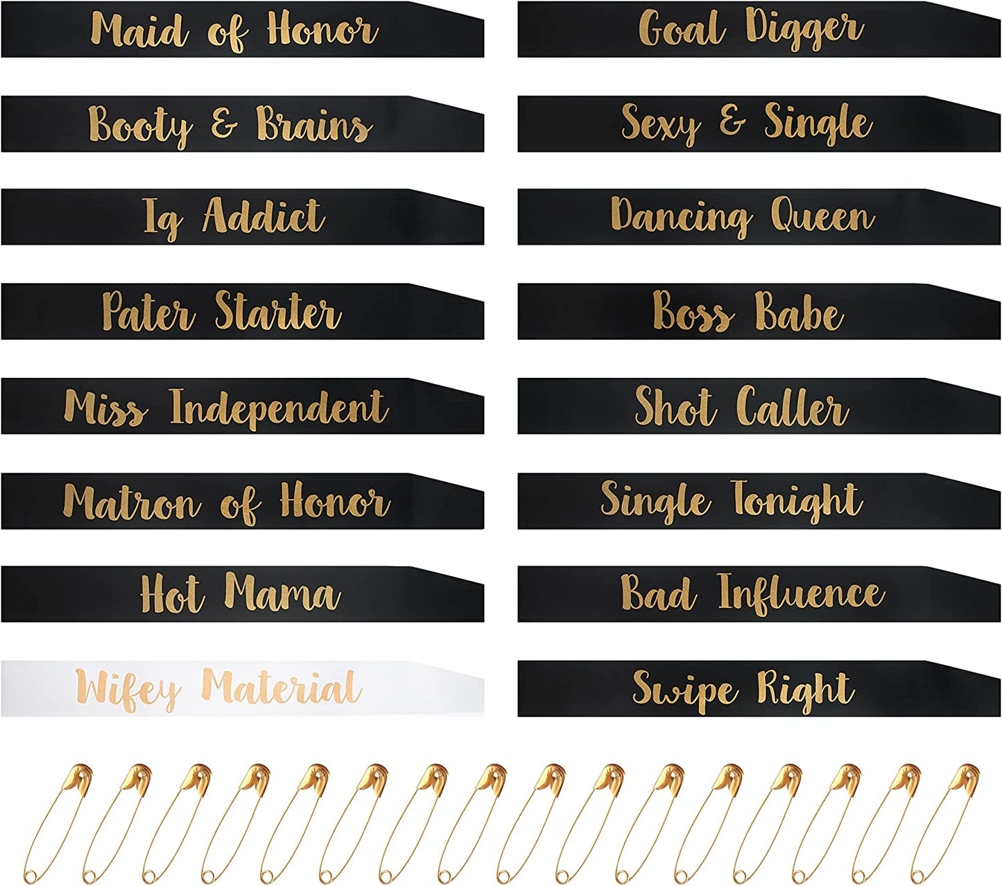Bachelorette Party Sashes Bride Tribe Funny Bridesmaid Sash for Hen Party Bridal Shower Engagement Wedding Apparel & Accessories > Clothing Accessories > Sashes Snsowed Black and White