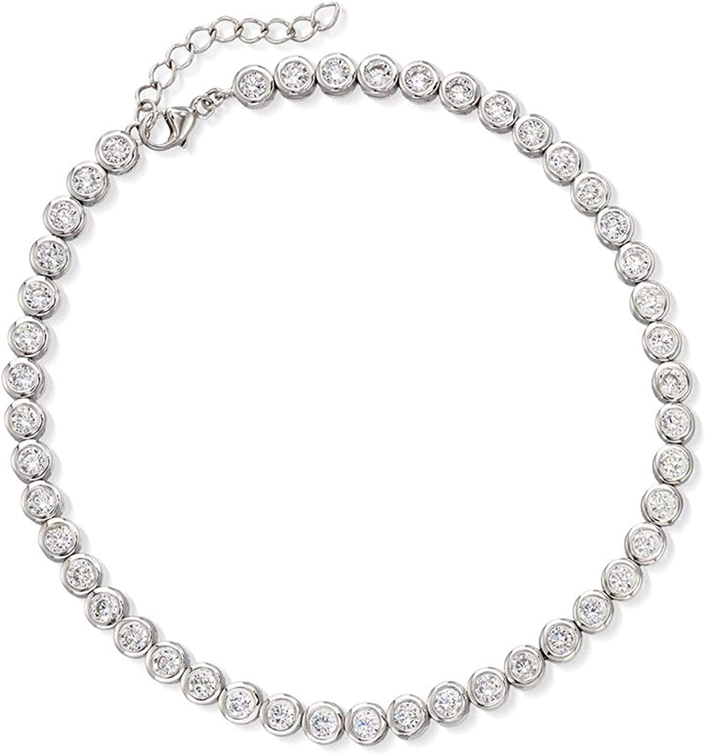 Ross-Simons 4.70 Ct. T.W. CZ Anklet in Sterling Silver. 9 Inches Apparel & Accessories > Jewelry > Anklets Ross-Simons