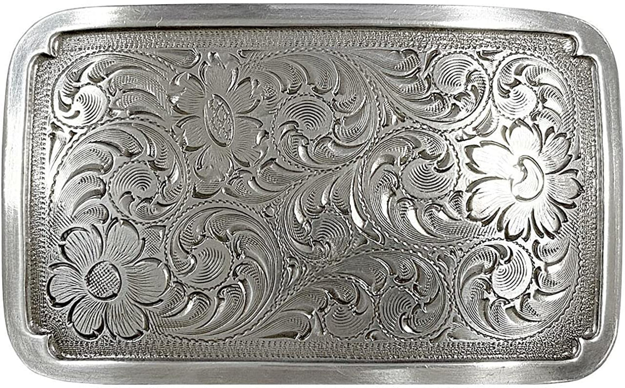 Western Floral Eagle Dogs Birds Star Replacement Belt Buckle Fits 1-1/2"(38Mm) Belt Strap-Multi-Style Options Apparel & Accessories > Clothing Accessories > Belt Buckles Belts.com Type Buckle V2 - H8134 Antique Silver 1-1/2"