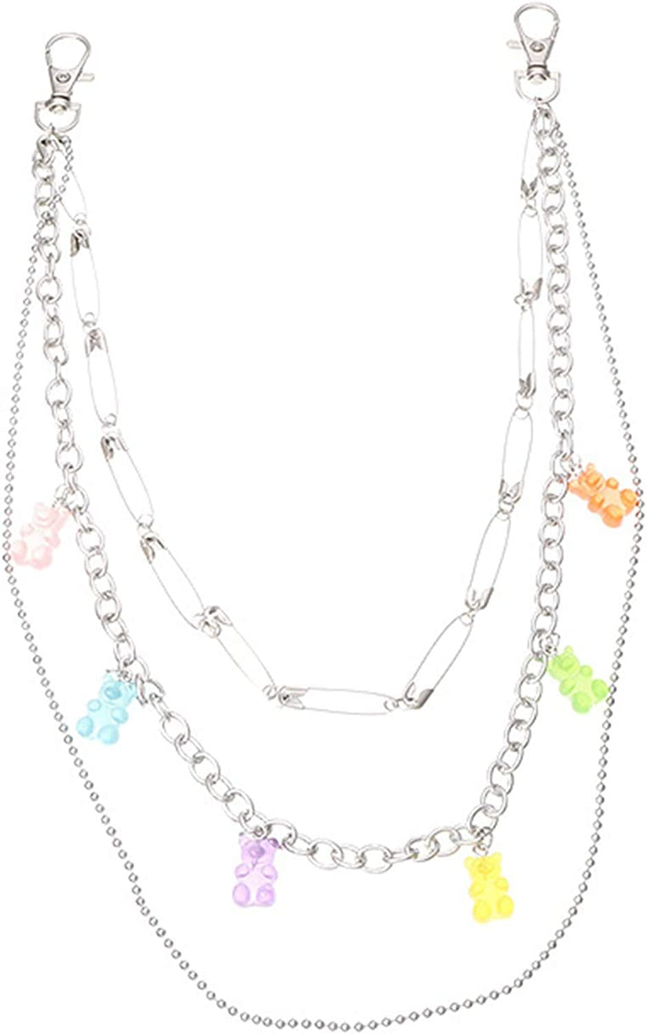 Punk Cute Body Pin Gummy Bear Mushroom Lollipop Dice Colorful Funny Belt Waist Chain Gothic Street Goth Harajuku Trousers Multi Layer Hiphop Hook Trousers Keychain Jewelry Apparel & Accessories > Jewelry > Body Jewelry COLORFUL BLING bear