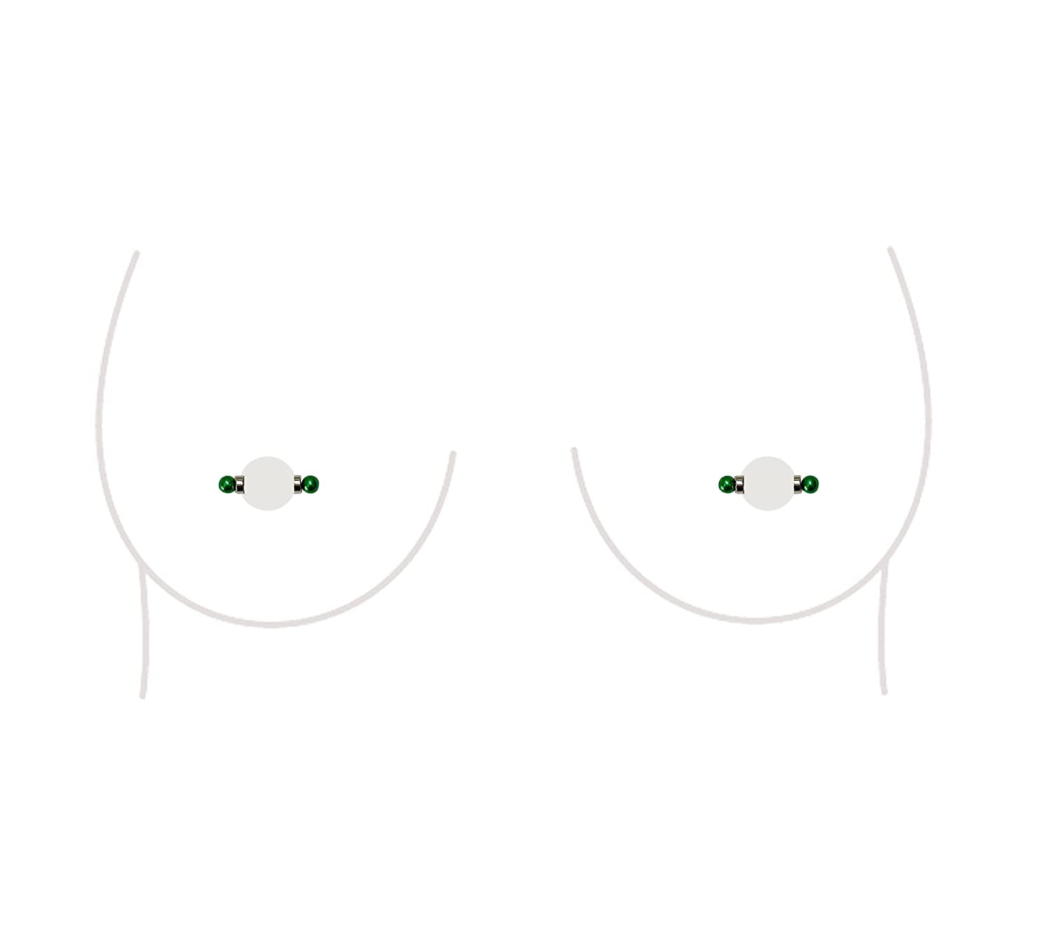 Non-Piercing Nipple Ring Magnetic Barbell Stud Fake Body Jewelry for Women (B - Black (Regular)) Apparel & Accessories > Jewelry > Body Jewelry All Body Art A - Mini (Green)