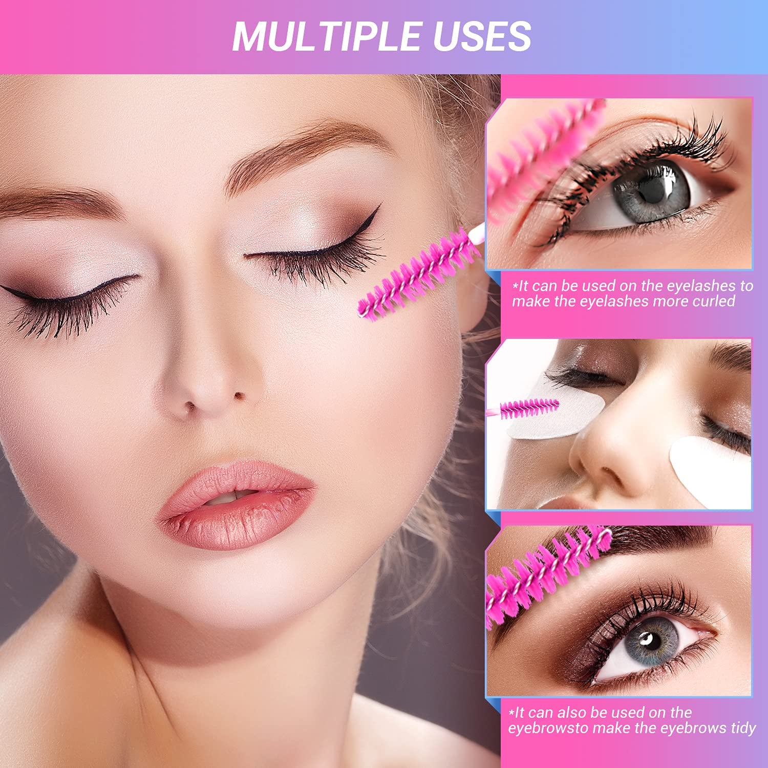 EYESEEK 100Pcs Multicolor Disposable Eyelash Mascara Brushes Makeup Brush Set Eyebrow Wands Applicator Cosmetic for Eye Lash Extensions Makeup Tool Kits (10 Colors Mix) Health & Beauty > Personal Care > Cosmetics > Cosmetic Tools > Makeup Tools EYESEEK