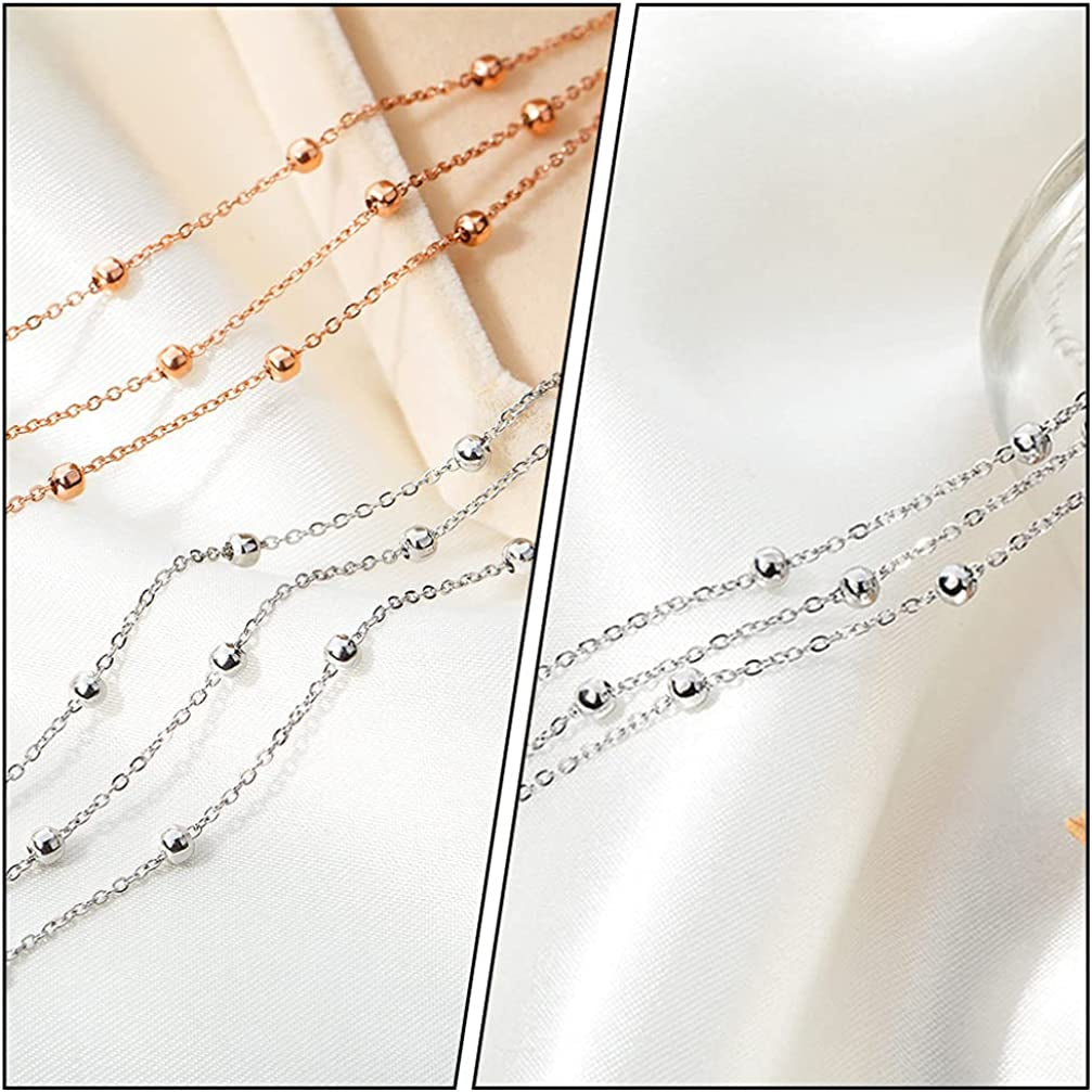 Generic Foot Chain Bead Multilayers Titanium Steel Ankle Bracelet for Women Cute Summer Adjustable Anklets Beach Jewelry Gifts Apparel & Accessories > Jewelry > Anklets generic