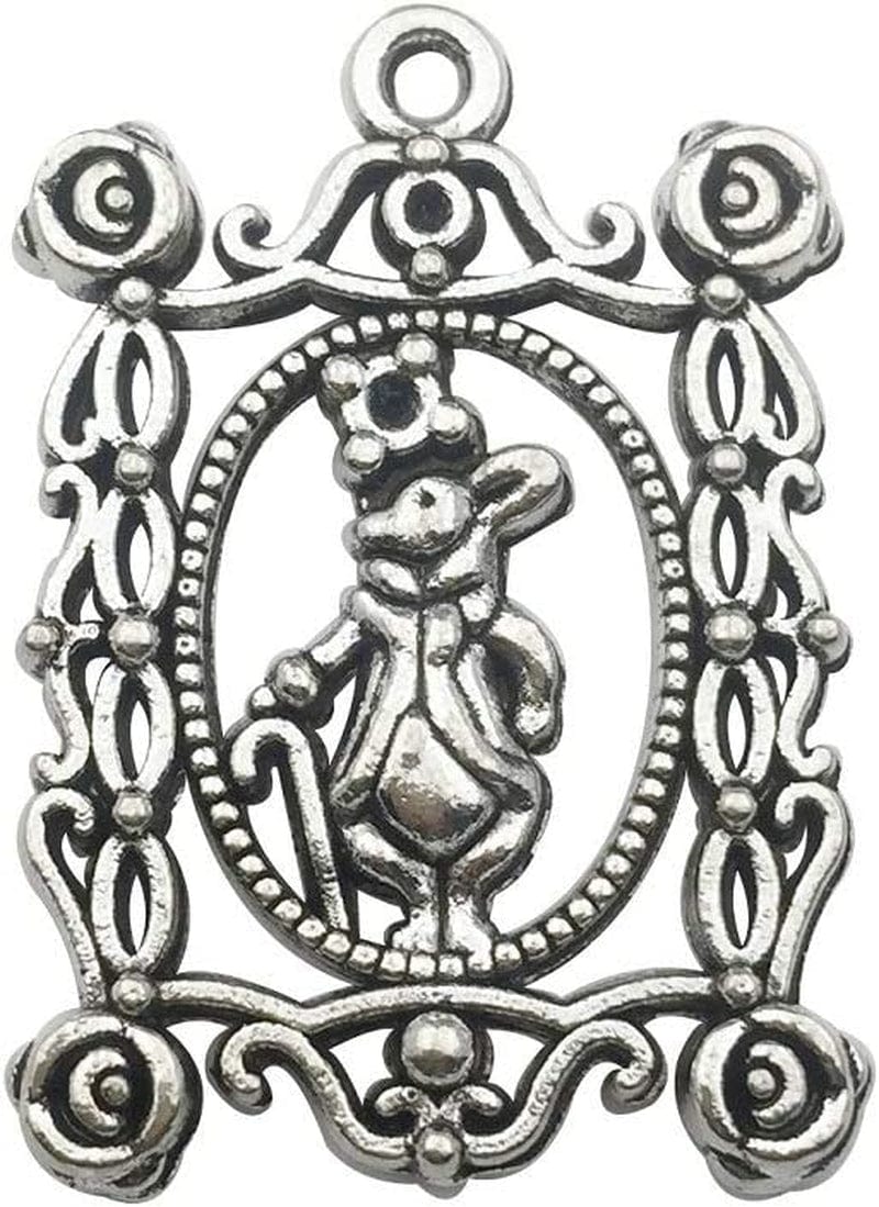 40PCS Alice in Wonderland Fairy Charms Collection-Antique Silver Alice in Wonderland Fairy Tales Tea Party Steampunk Charms Pendant for Victorian Necklace Bracelet Jewelry Making (CFM077) Assorted,Silver