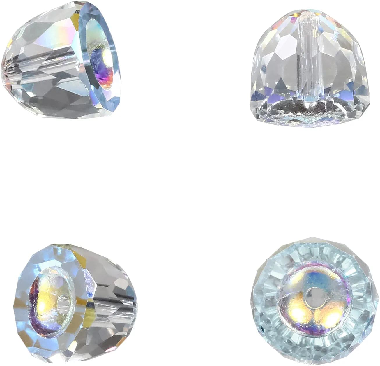 40Pcsmix Shapes Loose Beads Charms Crystal Pendant for Jewelry Making Bulk Lot Necklace Earrings Bracelet Craft Findings (Mixed Shape Crystal Pendant) 10mm Shaped Beads AB