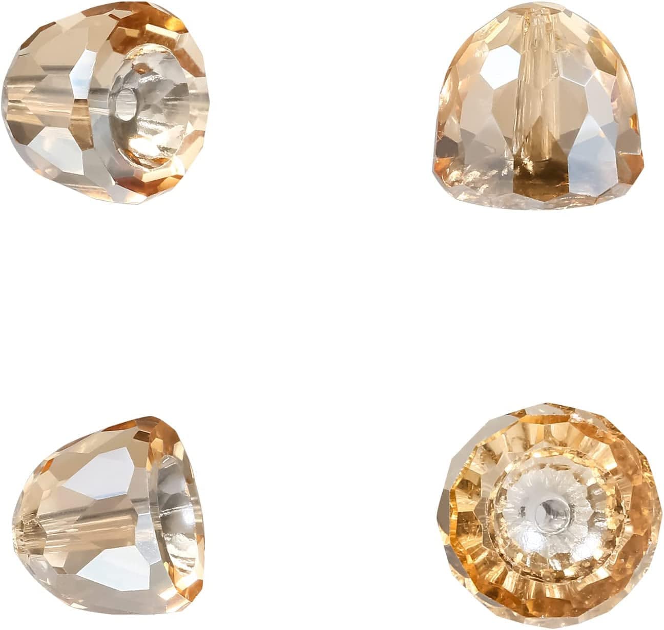 40Pcsmix Shapes Loose Beads Charms Crystal Pendant for Jewelry Making Bulk Lot Necklace Earrings Bracelet Craft Findings (Mixed Shape Crystal Pendant) 10mm Shaped Beads Amber