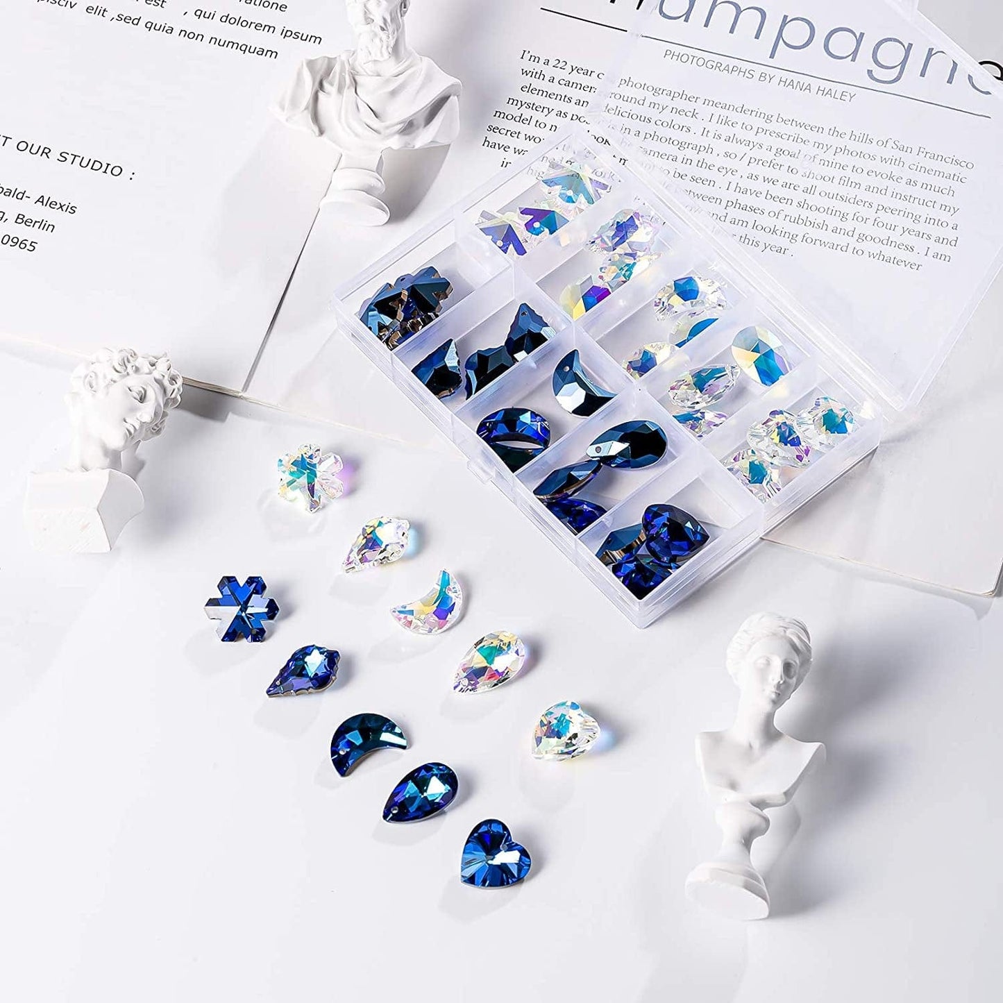 40Pcsmix Shapes Loose Beads Charms Crystal Pendant for Jewelry Making Bulk Lot Necklace Earrings Bracelet Craft Findings (Mixed Shape Crystal Pendant)