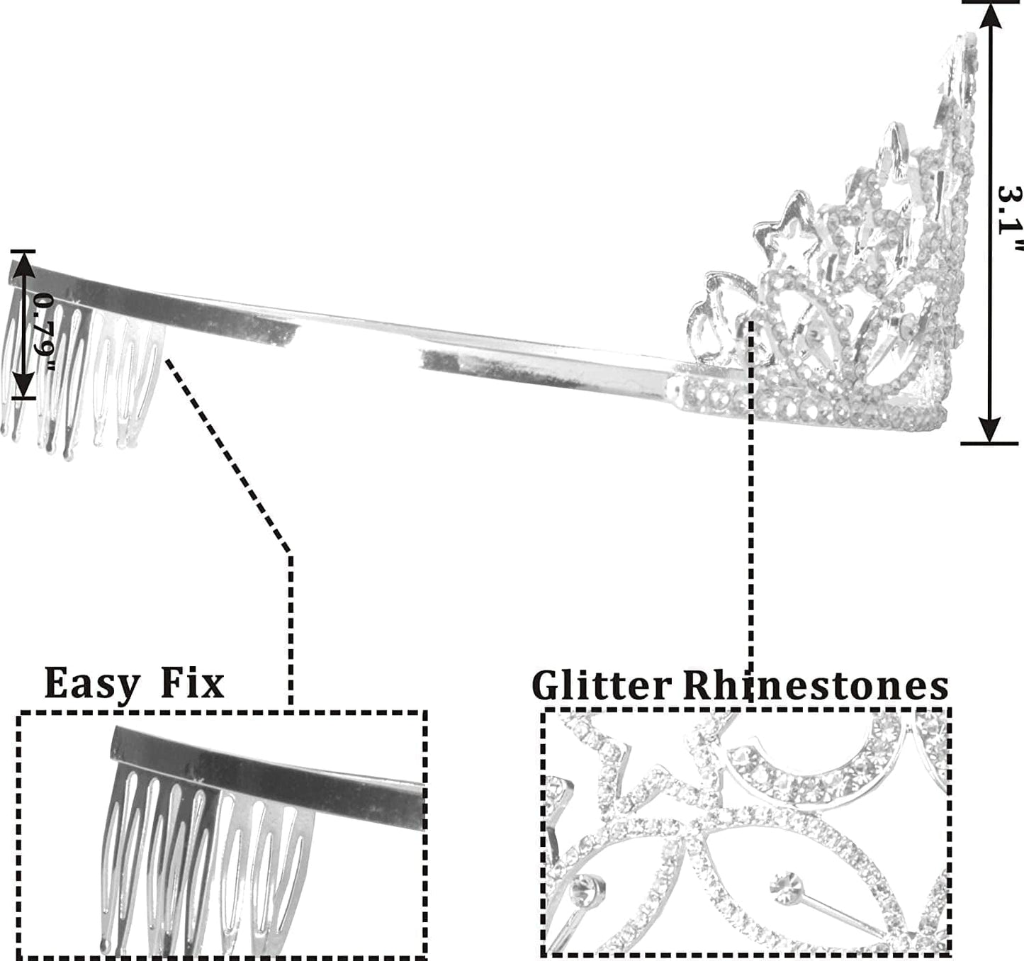 40Th Birthday Sash and Tiara for Women - Fabulous Glitter Sash + Stars Rhinestone Silver Premium Metal Tiara for Her, 40Th Birthday Gifts for 40 Party Apparel & Accessories > Clothing Accessories > Sashes MEANT2TOBE
