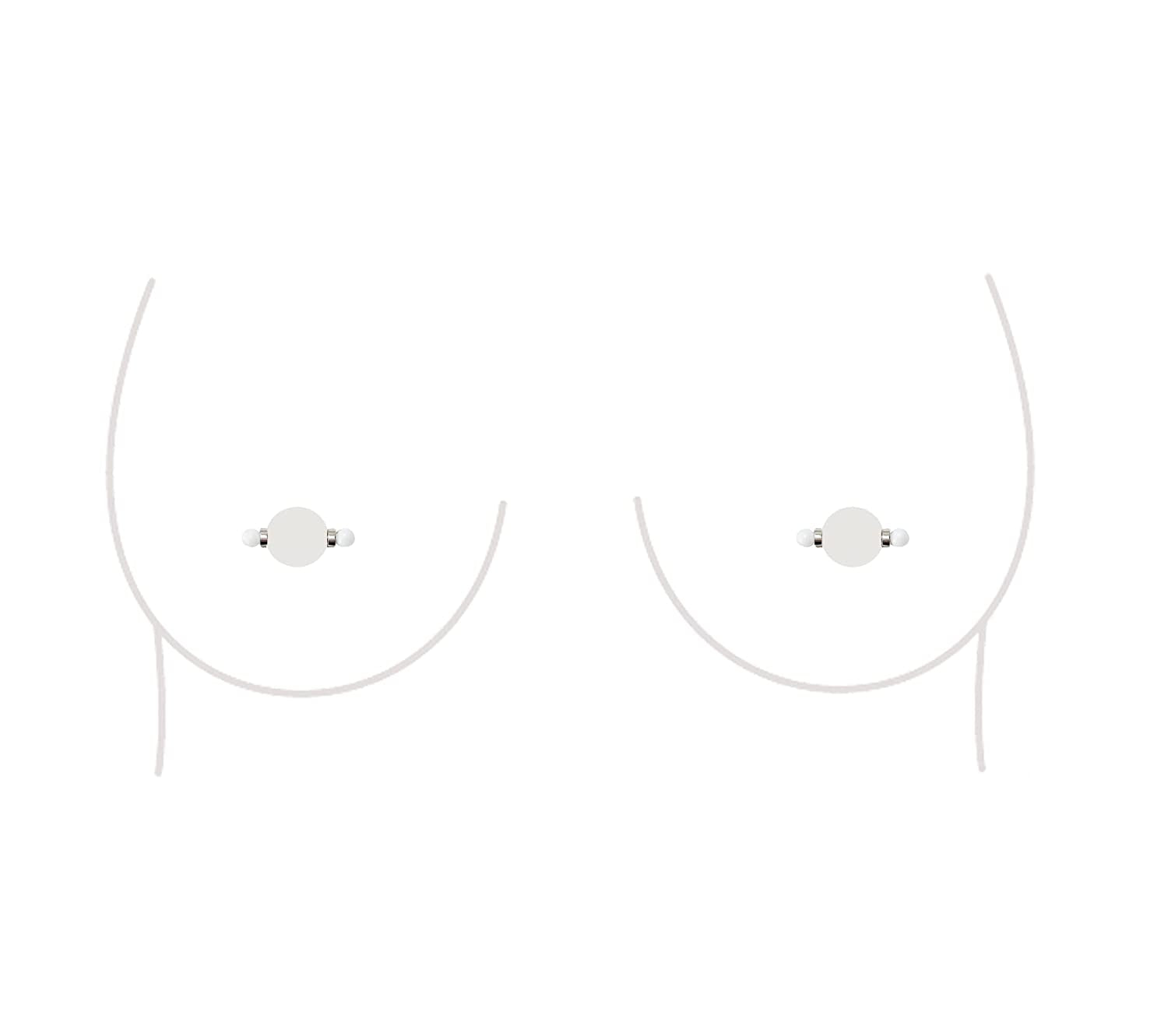 Non-Piercing Nipple Ring Magnetic Barbell Stud Fake Body Jewelry for Women (B - Black (Regular)) Apparel & Accessories > Jewelry > Body Jewelry All Body Art A - Mini (White)