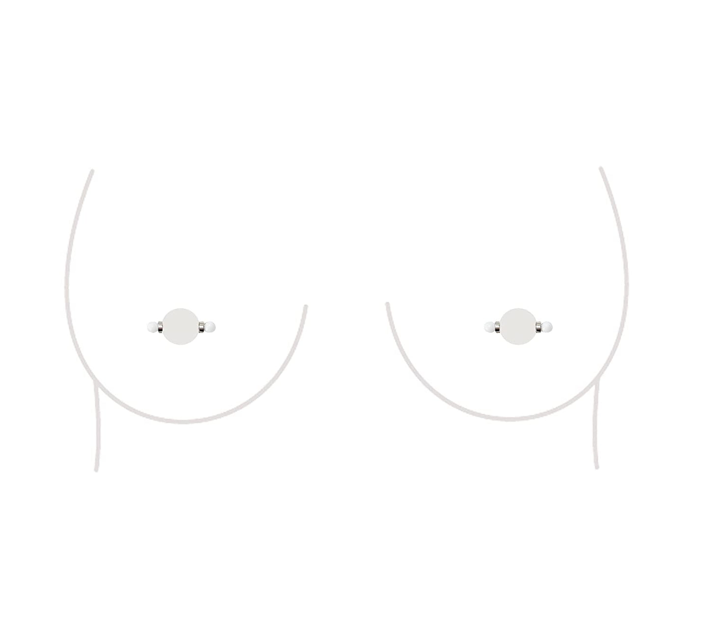 Non-Piercing Nipple Ring Magnetic Barbell Stud Fake Body Jewelry for Women (B - Black (Regular)) Apparel & Accessories > Jewelry > Body Jewelry All Body Art A - Mini (White)