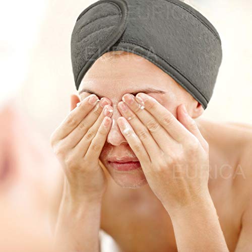 Spa Headband Hair Wrap EUICAE Sweat Headband Head Wrap Hair Towel Wrap Non-Slip Stretchable Washable Makeup Headband for Face Wash Facial Treatment Sport Fits All White (Mixed Color) Apparel & Accessories > Clothing Accessories > Bandanas & Headties EUICAE
