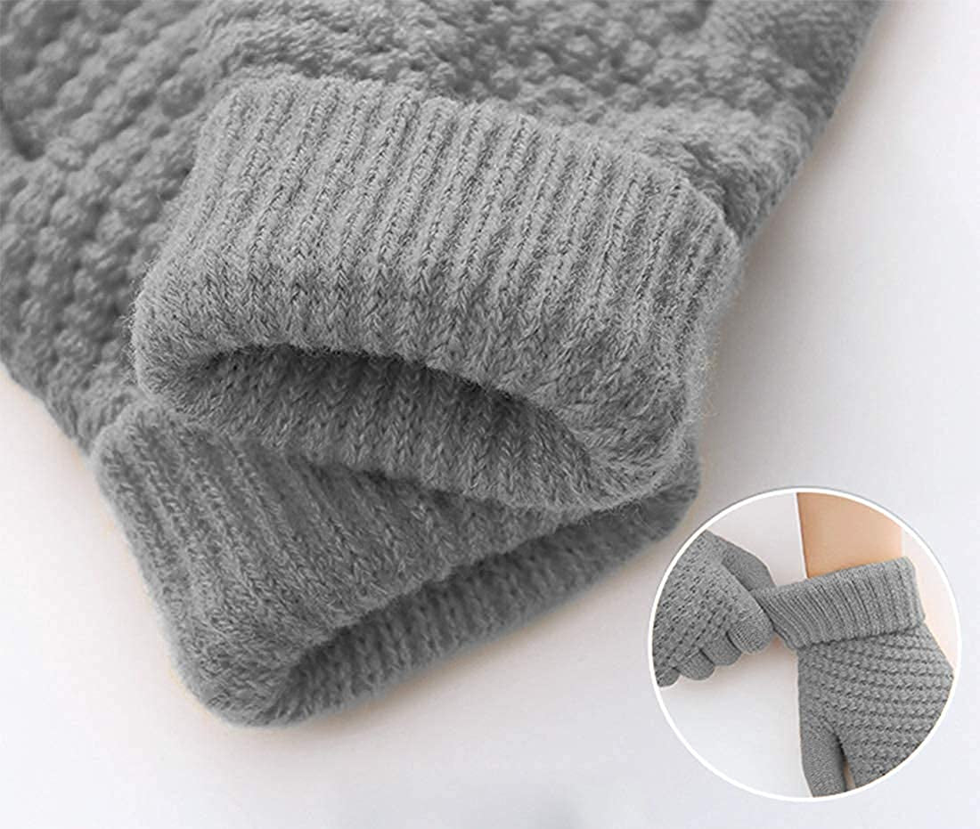 Women Winter Warm Touch Screen Gloves Knitted Soft Elastic Thick Gloves for Clod Weather Apparel & Accessories > Clothing Accessories > Gloves & Mittens Muryobao