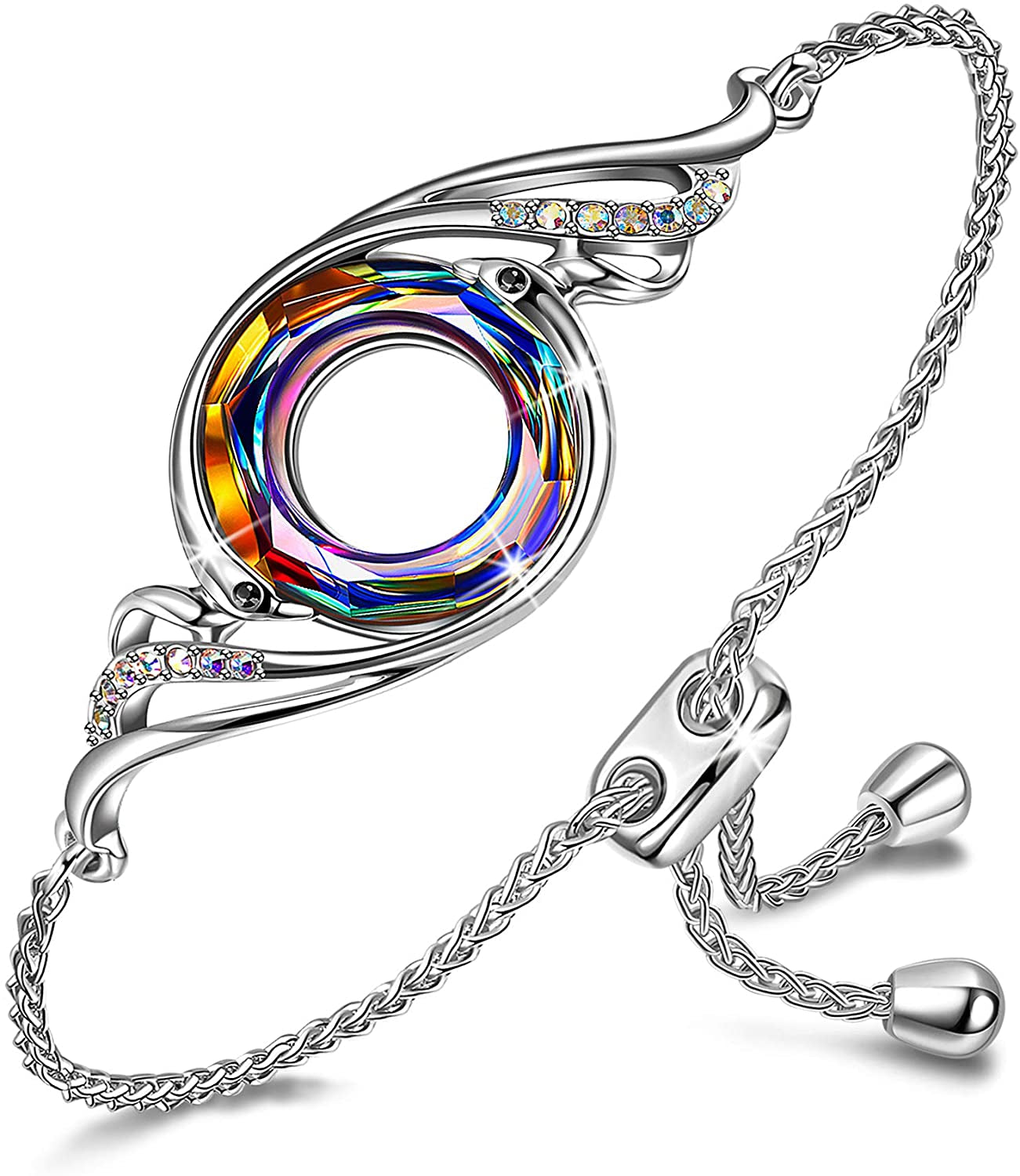 Kate Lynn "Rise from the Ashes" Phoenix Bracelet Made with Crystals from Austria, Adjustable Slider Bracelet for Women, Packaged with Jewelry Box, Christmas Gifts Birthday Gifts for Women, Symbol of Luck and Renewal Apparel & Accessories > Jewelry > Bracelets Kate Lynn Volcano