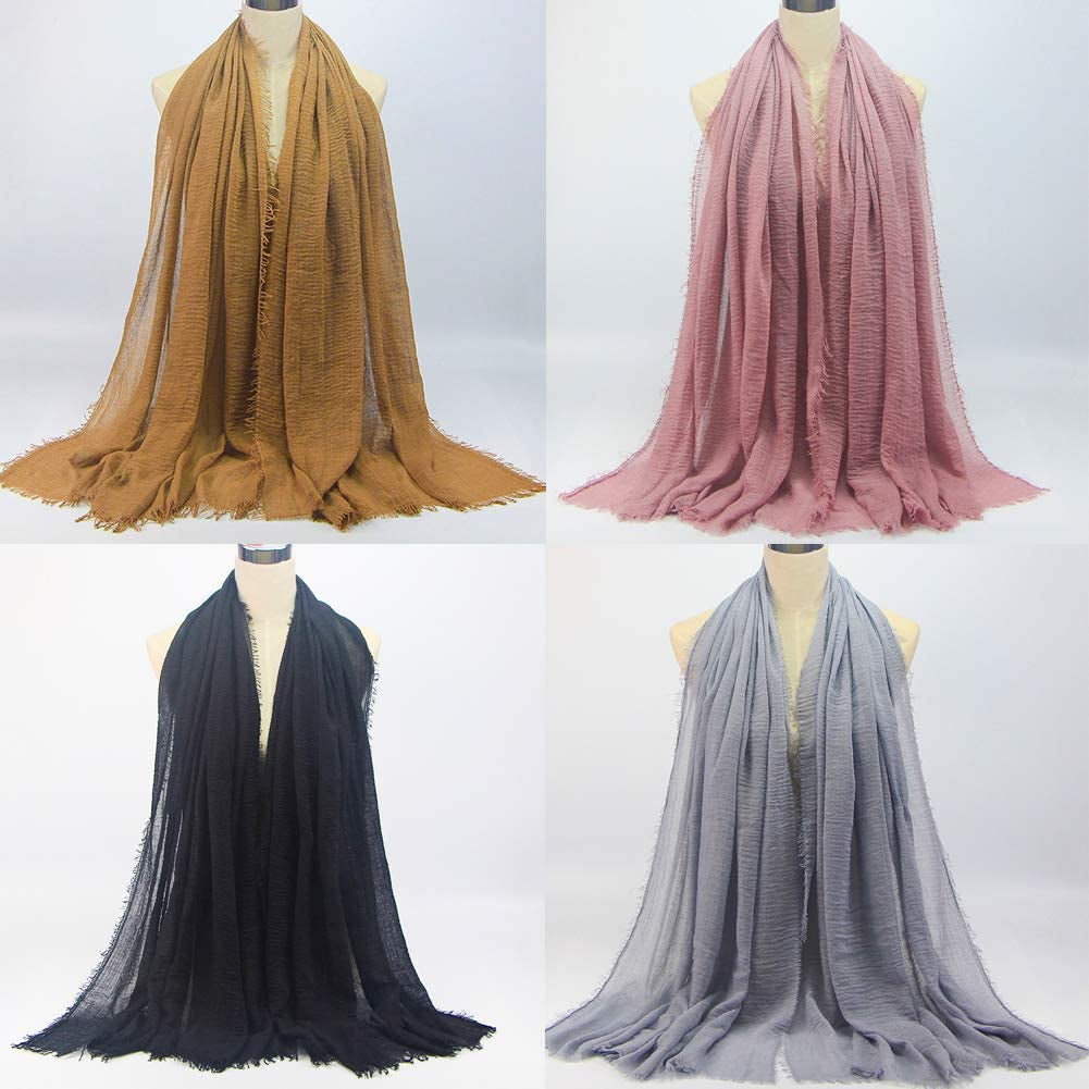 Women Soft Cotton Hemp Scarf Women'S Long Head Scarves - Hijab Wrap Shawls Scarf Apparel & Accessories > Clothing Accessories > Scarves & Shawls Davinqi