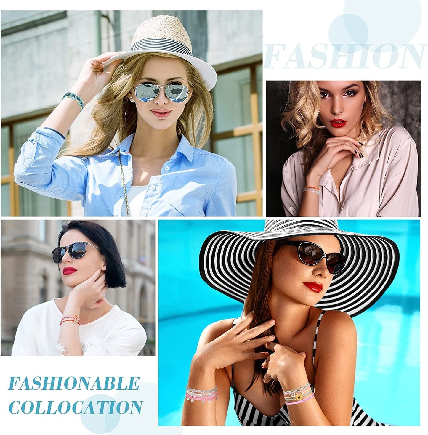 42 Pcs Sunflower Bracelets Surfer Wave Bracelet Handmade Braided Rope Friendship Bracelets Adjustable Bracelets for Women Apparel & Accessories > Jewelry > Bracelets Remerry