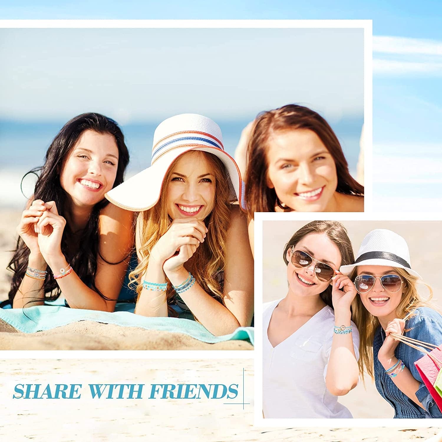 42 Pcs Sunflower Bracelets Surfer Wave Bracelet Handmade Braided Rope Friendship Bracelets Adjustable Bracelets for Women Apparel & Accessories > Jewelry > Bracelets Remerry