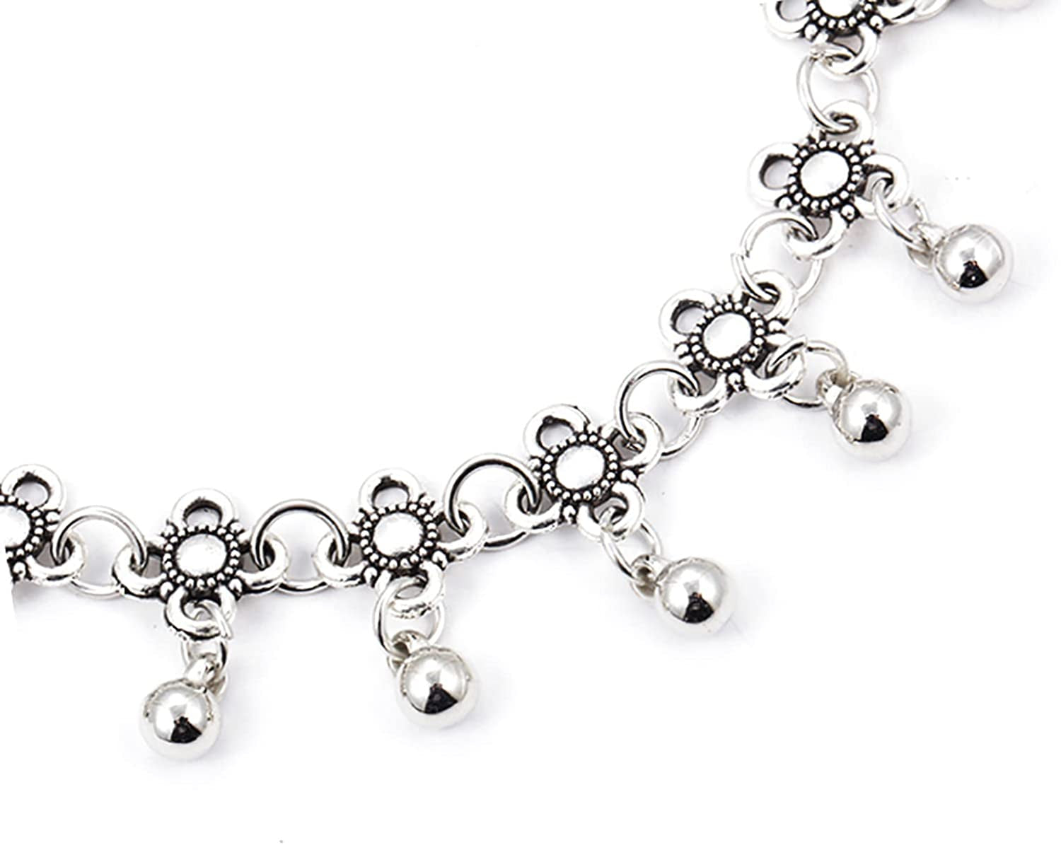 Beach Bells Ankle Bracelets for Women Girls Style Chain Beach Anklet Bracelet Jewelry Anklet Adjustable Size Wave Bracelet Smart Bracelet (Silver, One Size) Apparel & Accessories > Jewelry > Anklets Generic