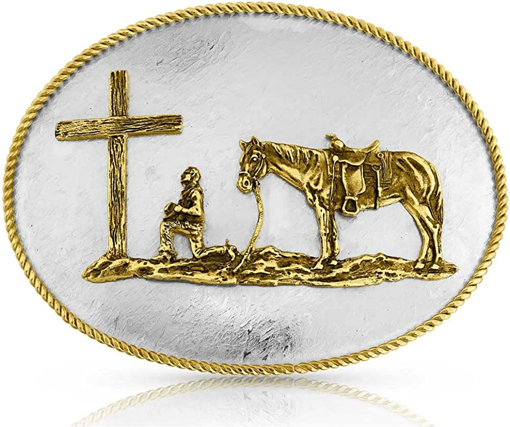 Montana Silversmiths Rope Trimmed Filigree Engraved Classic Western Buckle Apparel & Accessories > Clothing Accessories > Belt Buckles Montana Silversmiths Christian Cowboy