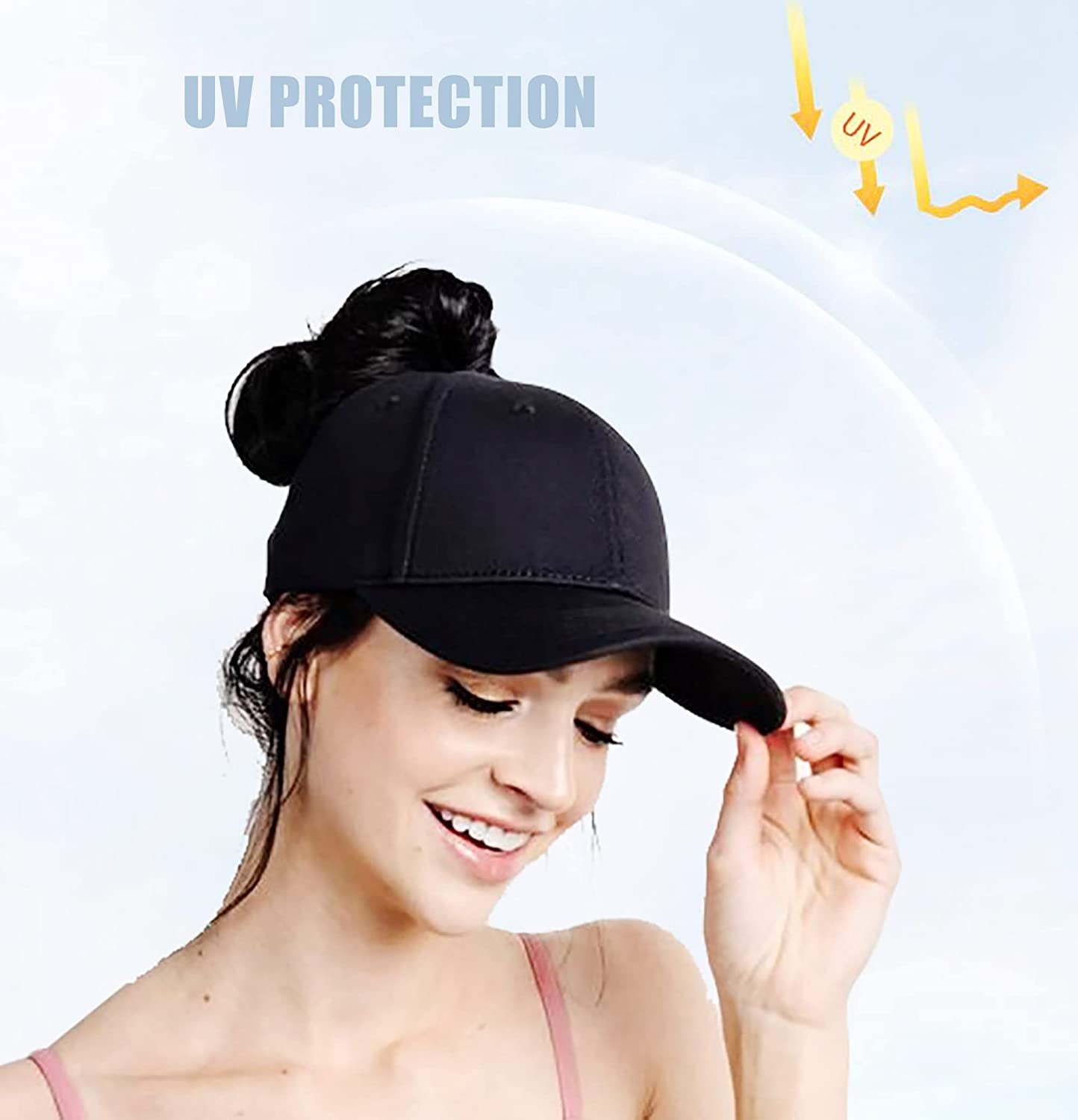 Eohak Ponytail Baseball Hat Distressed Retro Washed Womens Twill Apparel & Accessories > Clothing Accessories > Hats KYLIE MAX