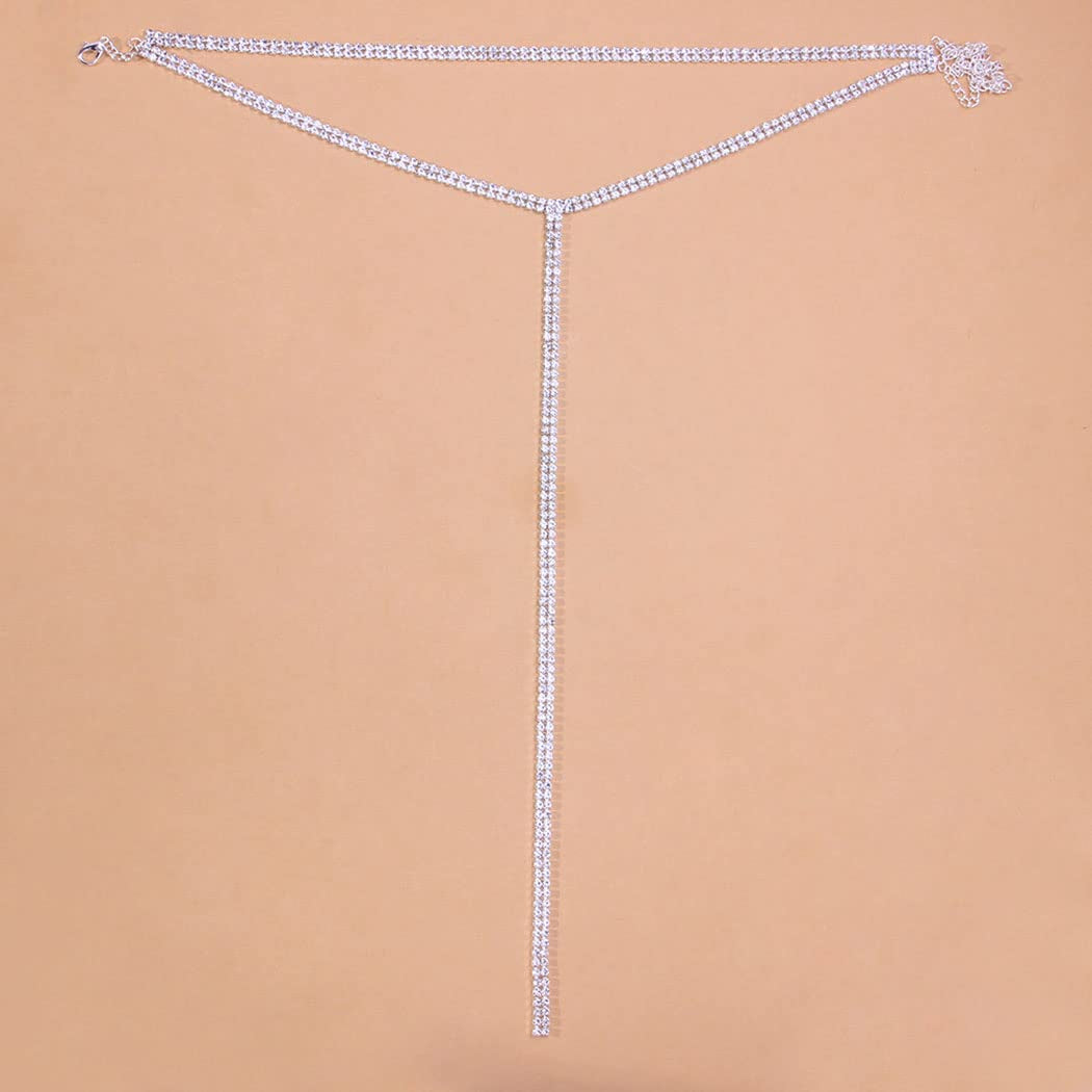 Blindery Rinestone Body Chains Jewelry Sexy Layered Body Necklace Crystal Body Necklace Nightclub Party Bikini Body Jewelry for Women and Girls Apparel & Accessories > Jewelry > Body Jewelry Blindery