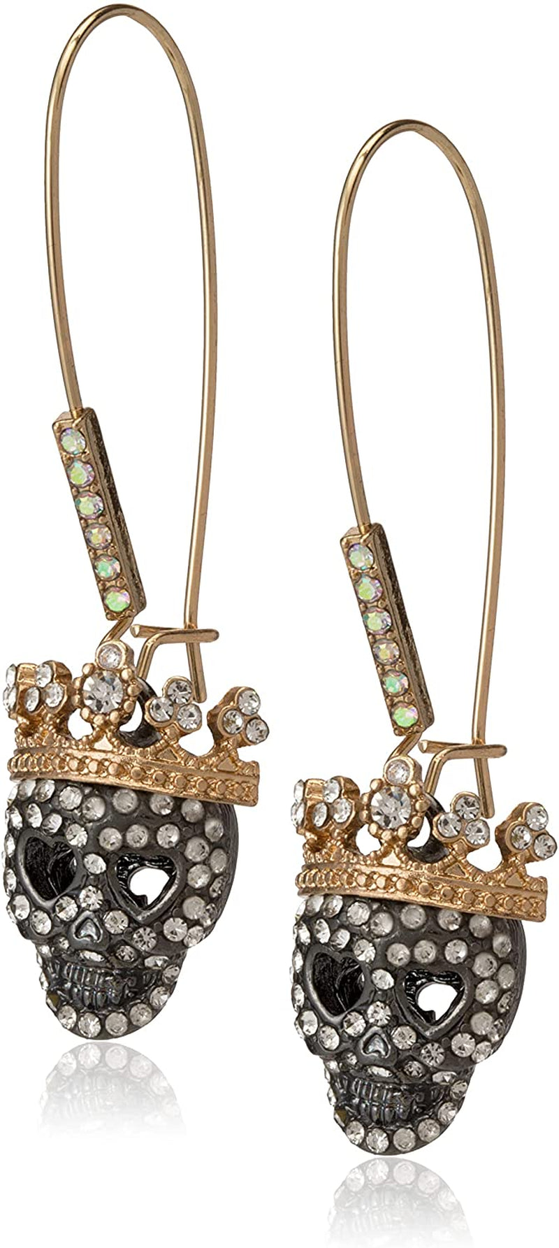 Betsey Johnson Pave Skull Dangle Earrings Apparel & Accessories > Jewelry > Earrings Betsey Johnson Jewelry