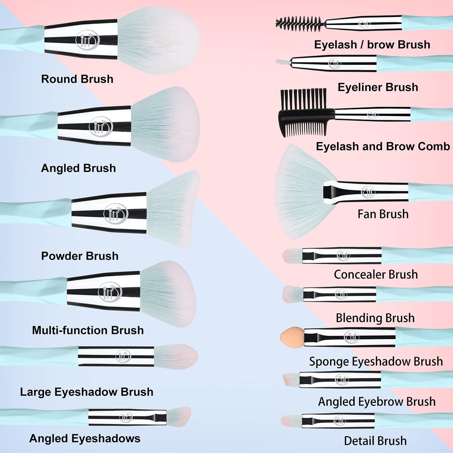 Makeup Brushes 15Pcs Makeup Brush Set with 3Pcs Makeup Sponge Soft Synthetic Hair Face Make up Brush Tools for Foundation, Powder, Eyeshadow, Eyebrow, Eyeliner, Blending (Blue)… Health & Beauty > Personal Care > Cosmetics > Cosmetic Tools > Makeup Tools 111