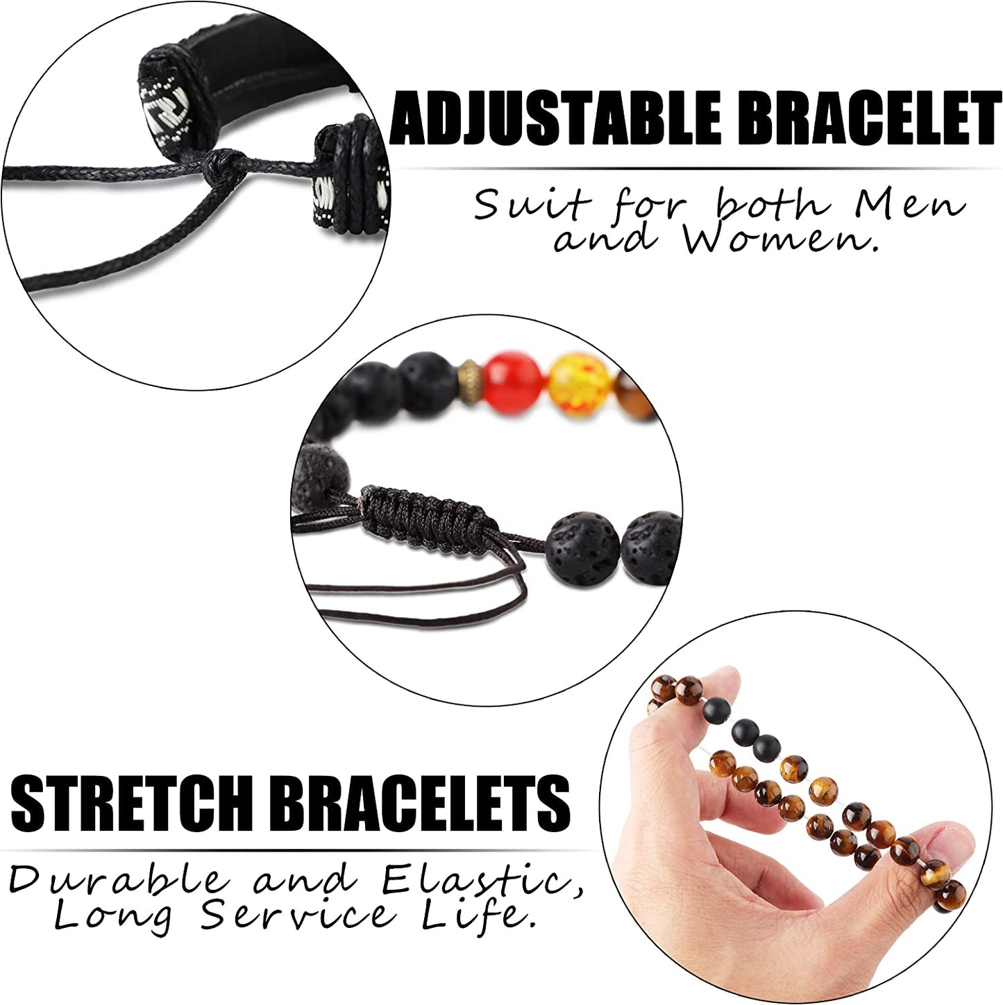 LOLIAS 18Pcs Leather Chakra Bead Tribal Bracelet for Men Women Charm Ethnic Wood Beaded Hemp Bracelets Boho Wristbands Apparel & Accessories > Jewelry > Bracelets LOLIAS