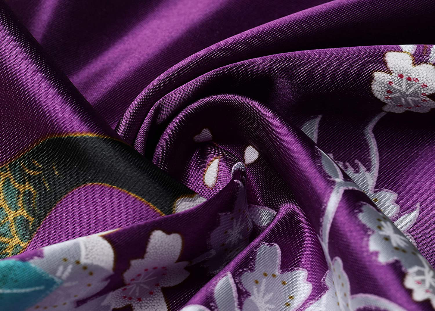 BABEYOND Women'S plus Size Kimono Robe Long Robes with Peacock and Blossoms Printed plus Size Kimono Outfit Apparel & Accessories > Clothing > Sleepwear & Loungewear > Robes KYLIE MAX