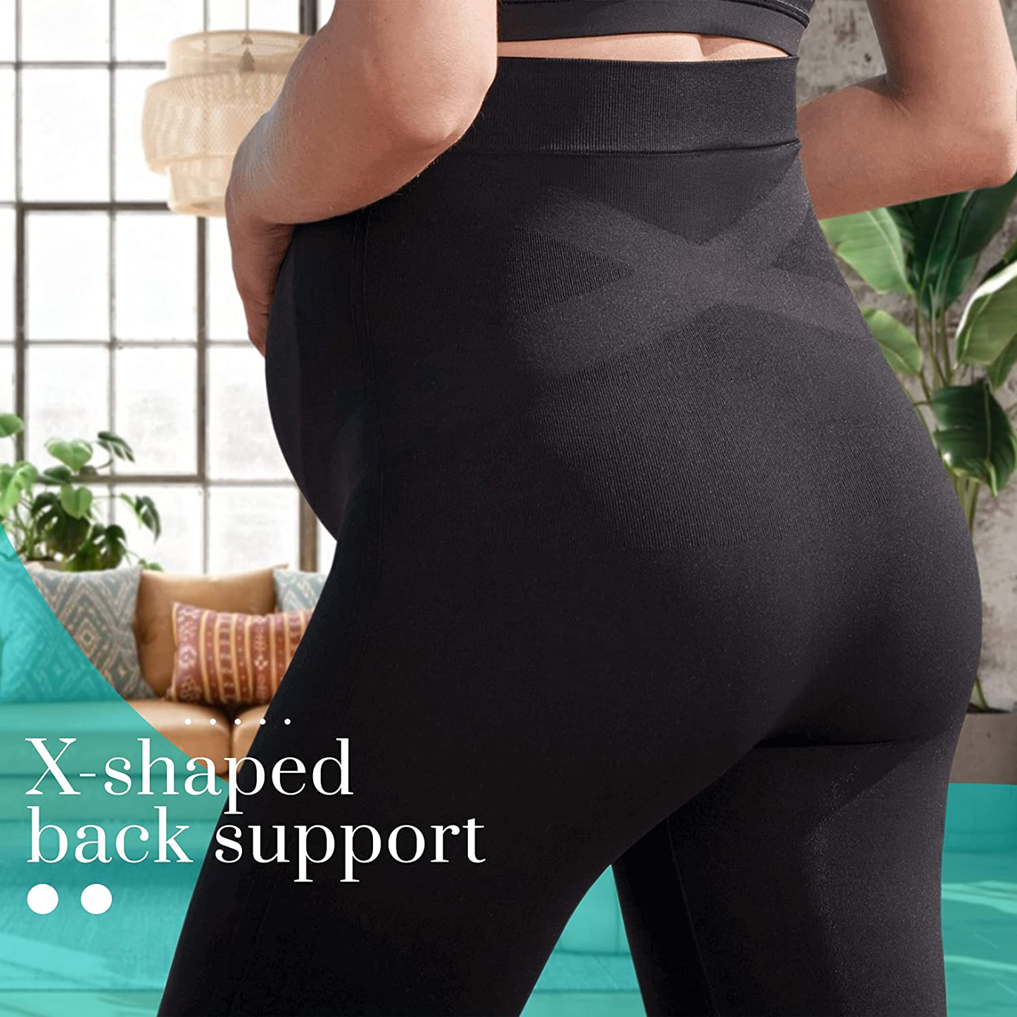 Maternity Leggings Active Wear over the Bump Pants Pregnancy Shaping over the Belly Postpartum Breastfeeding Apparel & Accessories > Clothing > Underwear & Socks > Shapewear Terramed Just Think Comfort