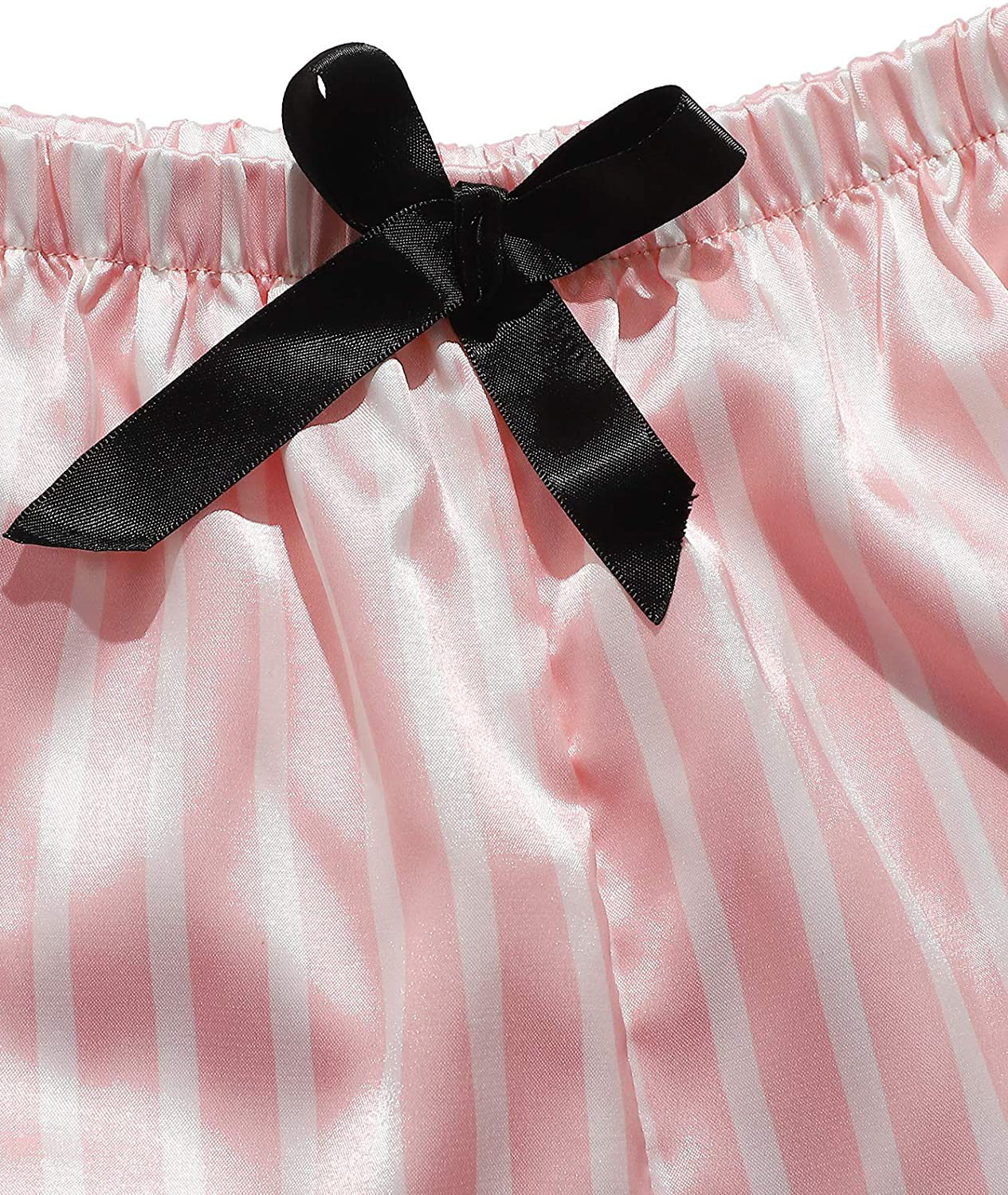 WDIRARA Women'S Silk Satin Pajama Set 4 Pieces Sleepwear Loungewear Pj Sets Apparel & Accessories > Clothing > Sleepwear & Loungewear Kylie Max