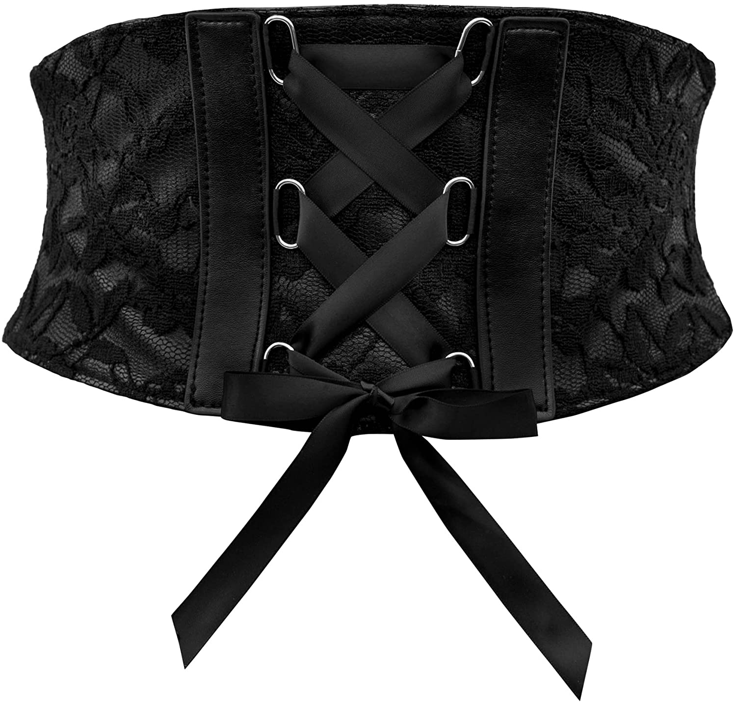 Blackbutterfly 5.5 Wide Corset Waspie Elastic Lace Belt Apparel & Accessories > Clothing Accessories > Belts BlackButterfly Black 6-8