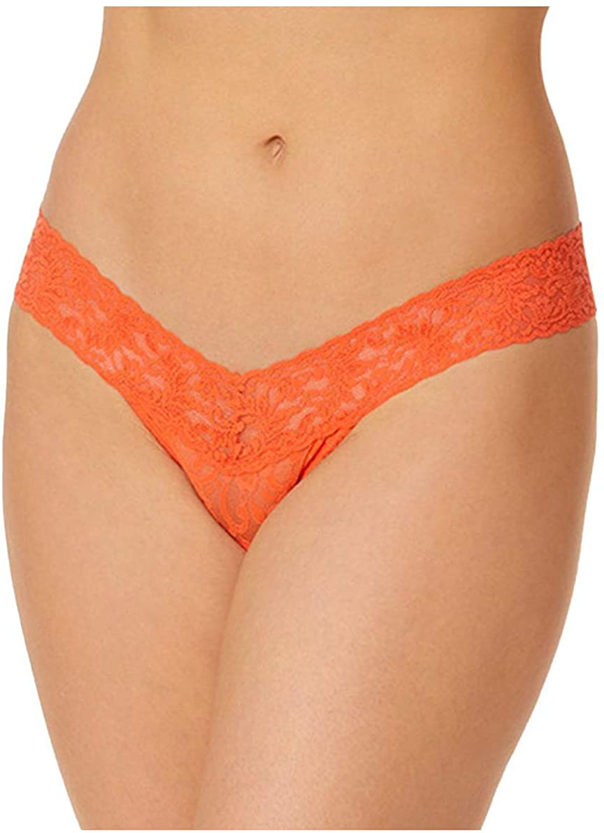 hanky panky, Signature Lace Low Rise Thong, One Size (2-12) Apparel & Accessories > Clothing > Underwear & Socks > Underwear hanky panky Orange Sparkle One Size