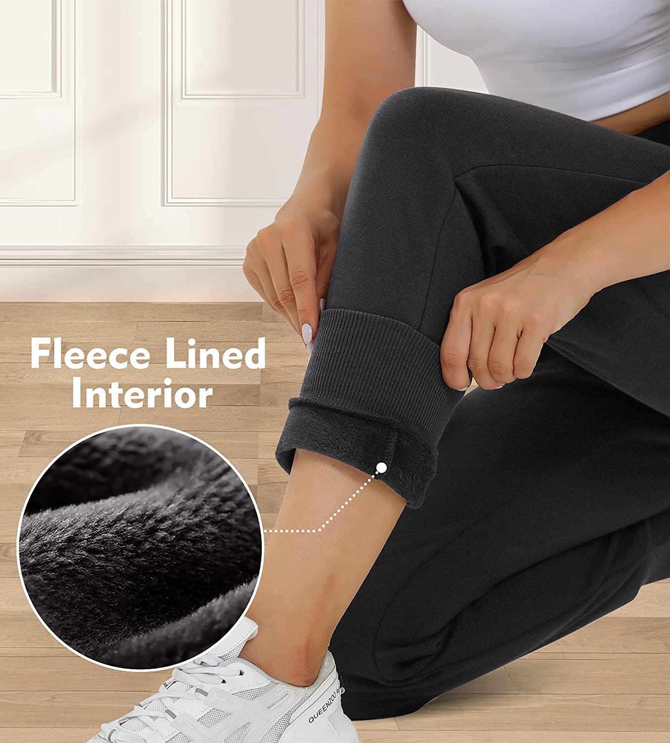 Heathyoga Fleece Lined Joggers for Women Thermal Sweatpants for Women Joggers with Pockets Workout Pants Running Pants Apparel & Accessories > Clothing > Activewear Kylie Max
