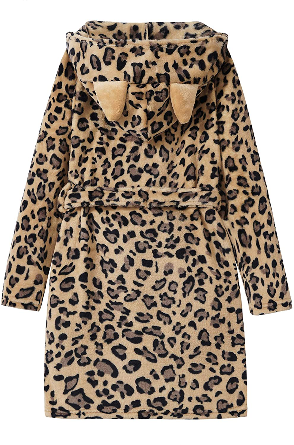 Leopard Cat Robe for Girls Fleece Toddler Kids Teen Hooded Bathrobe Size 4T - 18 Apparel & Accessories > Clothing > Sleepwear & Loungewear > Robes Kylie Max