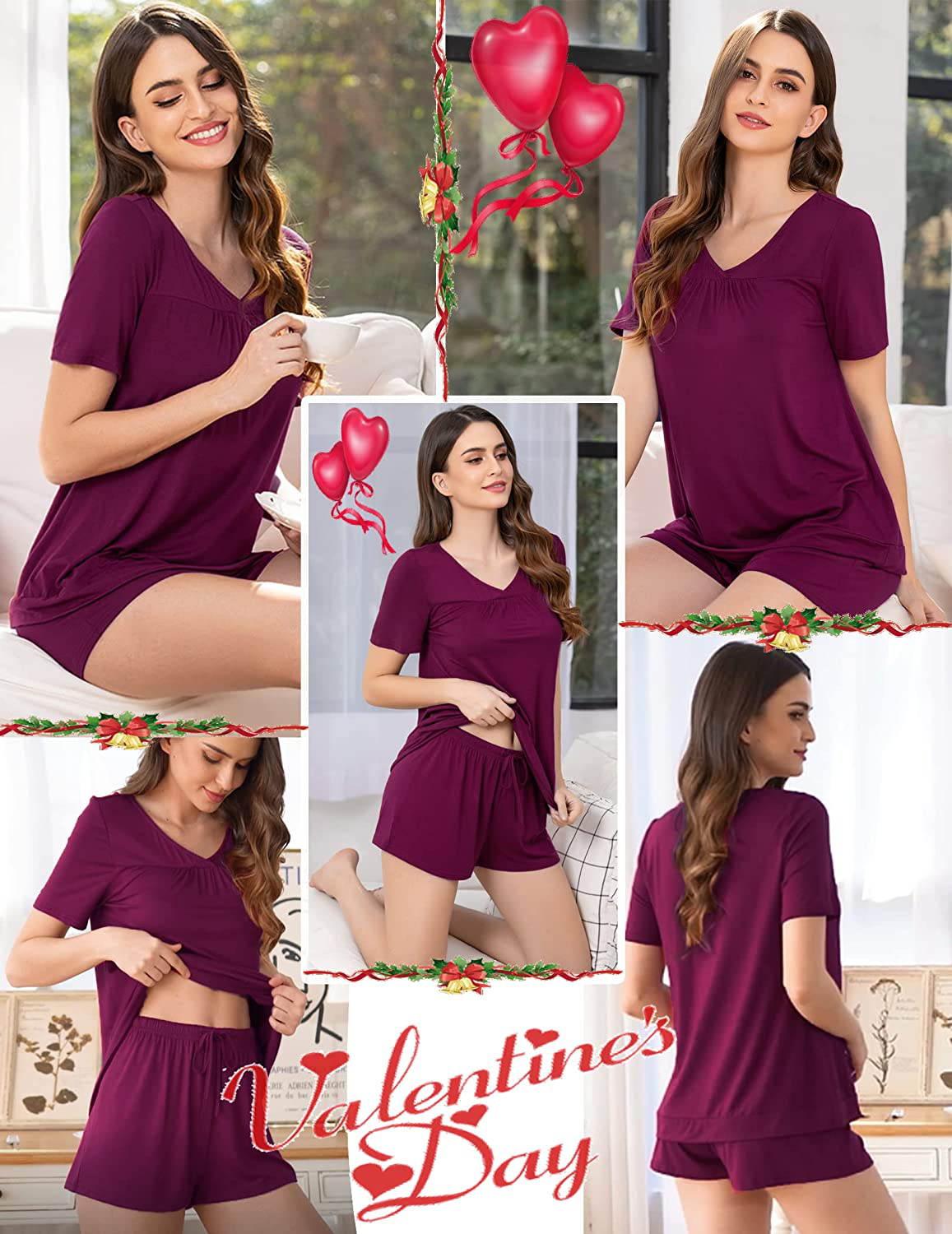 Avidlove Women'S Shorts Pajama Set Short Sleeve Sleepwear Nightwear Pjs S-XXL Apparel & Accessories > Clothing > Sleepwear & Loungewear Kylie Max