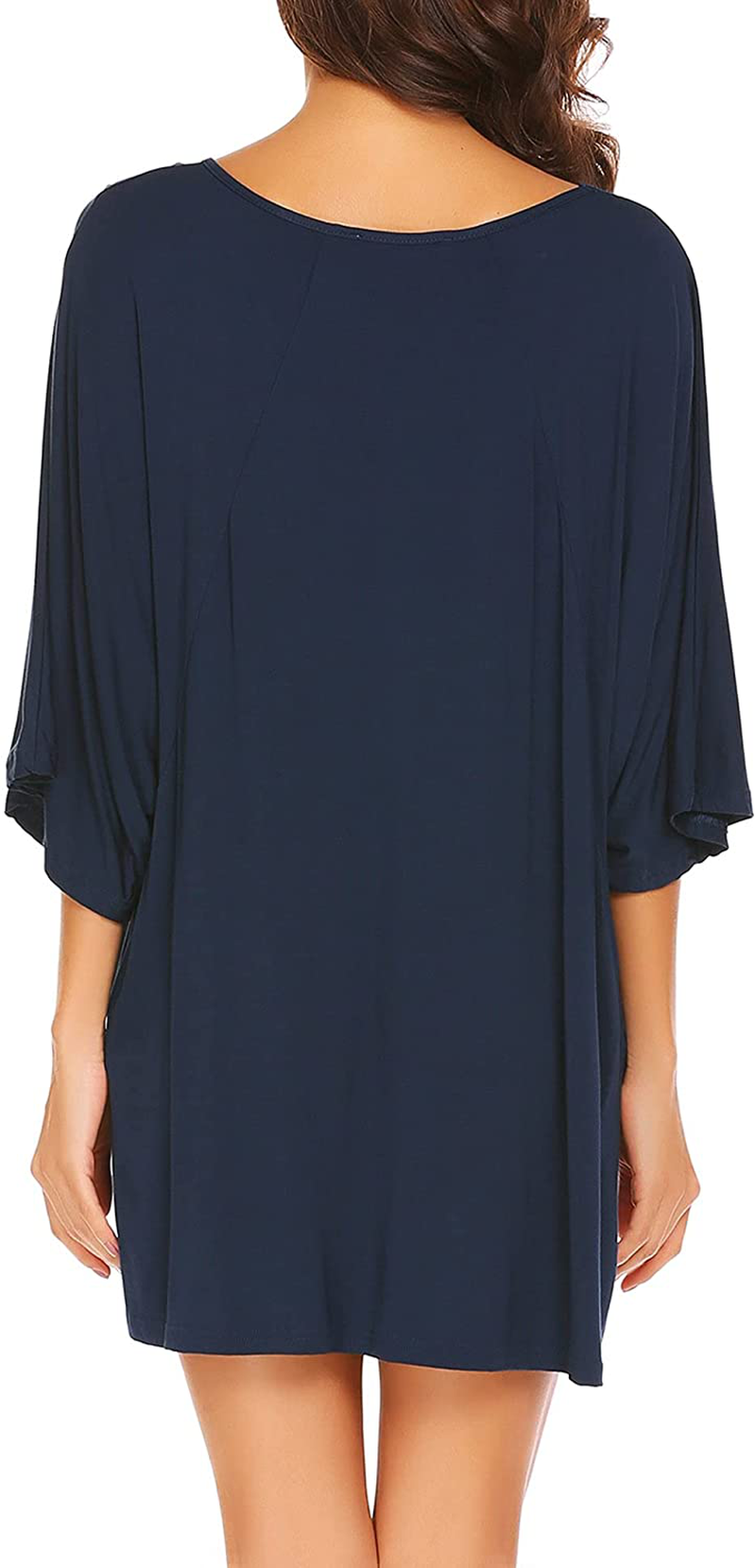 Ekouaer Women'S Sleepshirt Deep V Neck Nightgown Batwing Nightshirt Oversized Sleepwear Loungewear plus Size Apparel & Accessories > Clothing > Sleepwear & Loungewear > Nightgowns Kylie Max