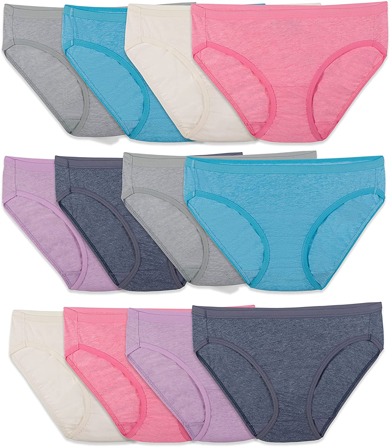 Fruit of the Loom Women'S Underwear Beyondsoft Panties (Regular & plus Size) Apparel & Accessories > Clothing > Underwear & Socks > Underwear Fruit of the Loom Bikini - Cotton Blend - 12 Pack Bikini 7