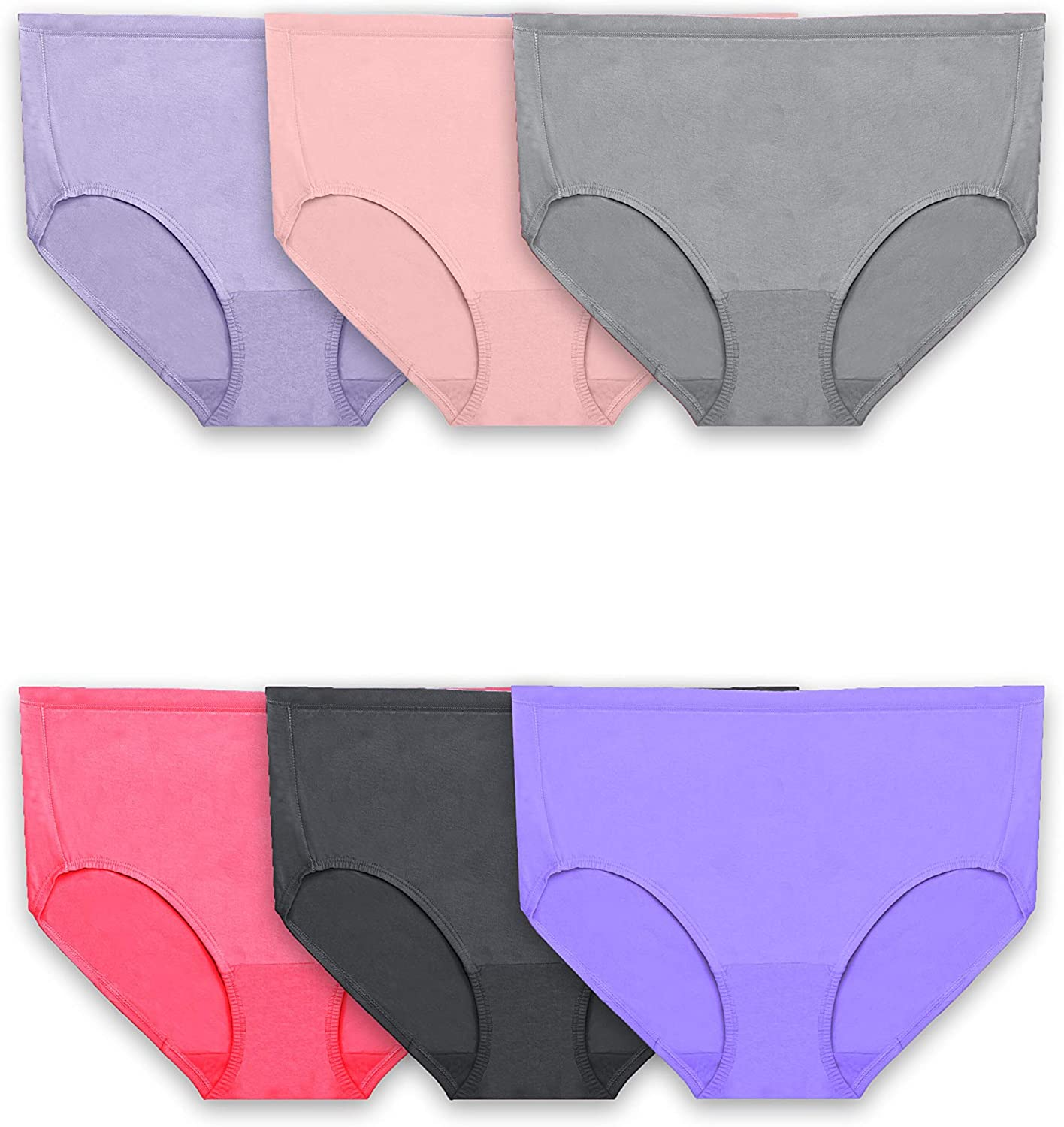 Fruit of the Loom Women'S 360° Stretch Underwear (Regular & plus Size) Apparel & Accessories > Clothing > Underwear & Socks > Underwear Fruit of the Loom Plus Size Brief - Comfort Cotton - 6 Pack - Assorted Colors Plus Size 12