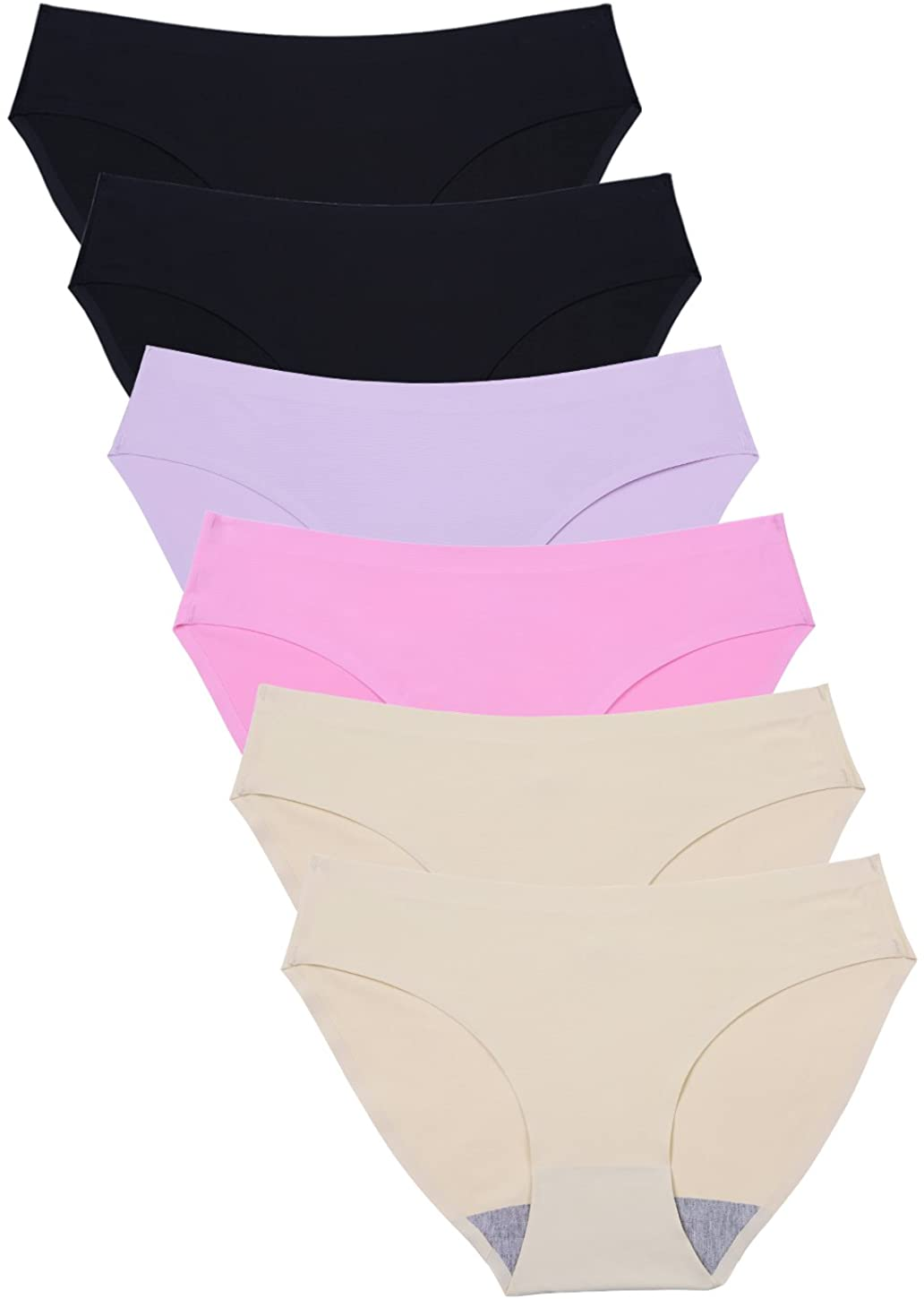 Wealurre Seamless Underwear Invisible Bikini No Show Nylon Spandex Women Panties Apparel & Accessories > Clothing > Underwear & Socks > Underwear Wealurre B2/Pu/Pi/A2 Small