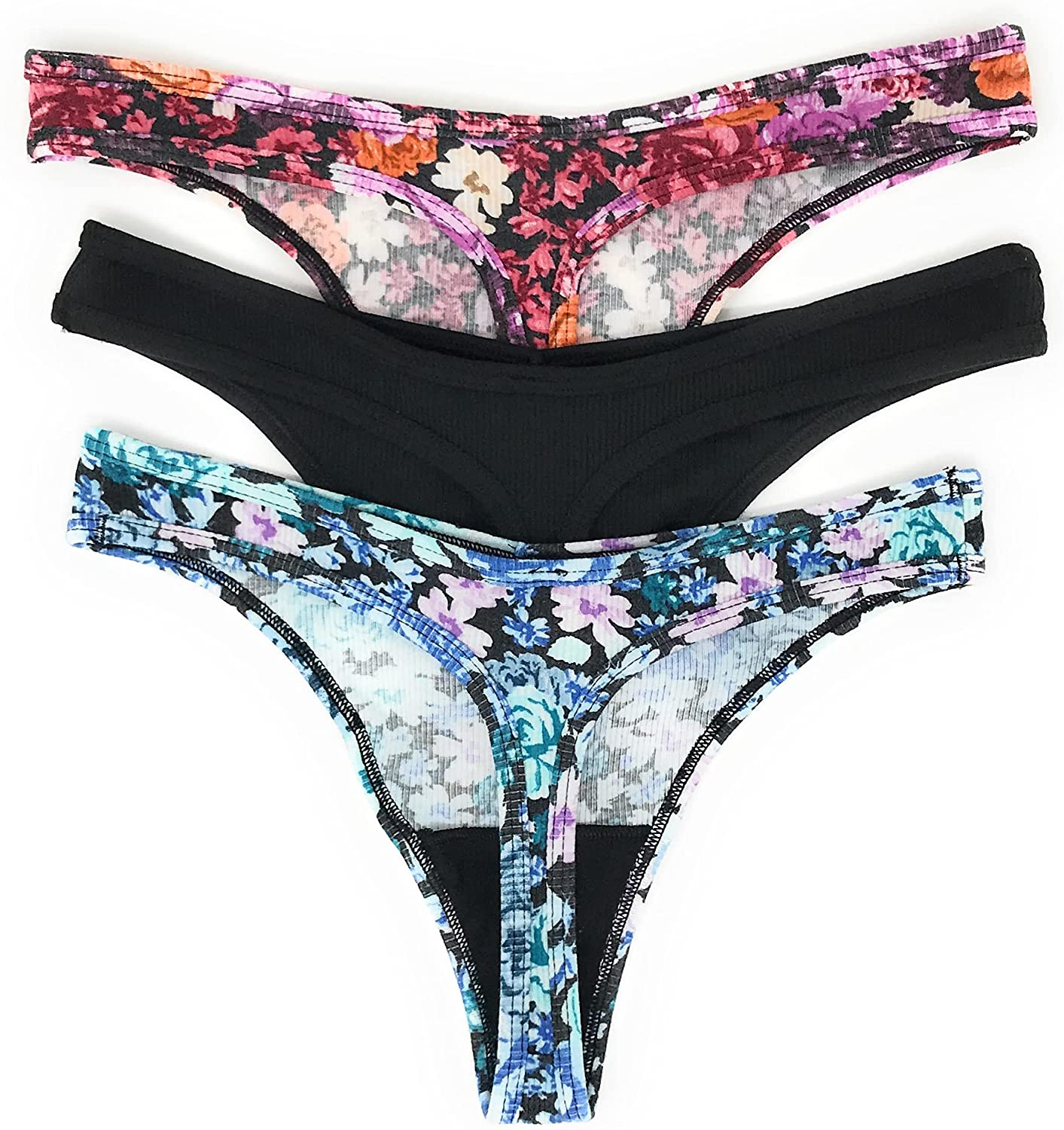 Victoria's Secret PINK Thong Panty Set of 3 Apparel & Accessories > Clothing > Underwear & Socks > Underwear Victoria's Secret