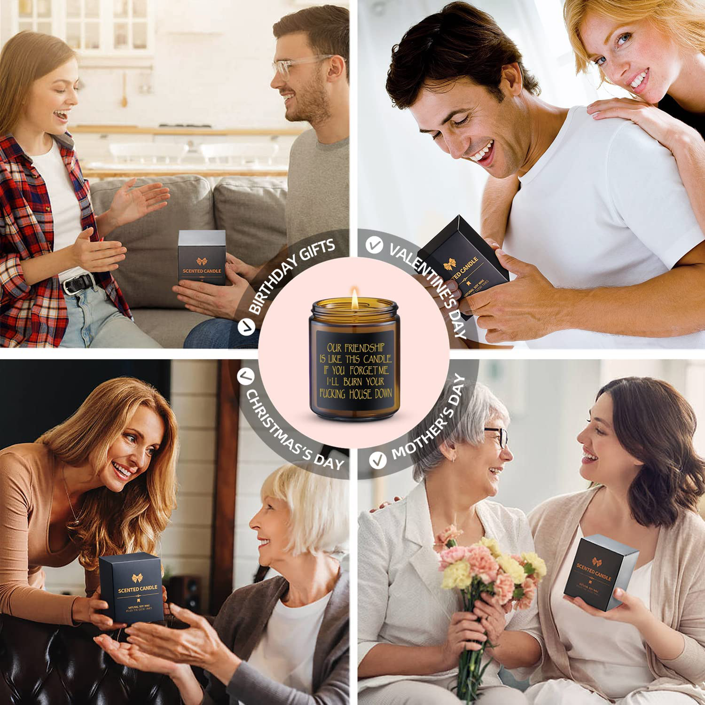 English Pear Freesia Scented Soy Candles - Funny Birthday Gifts for Women, Girlfriend, Wife - Best Friendship, Friends Gifts -Unique Birthday Gifts for Mom, Wife, Daughter, Coworker Arts & Entertainment > Party & Celebration > Gift Giving dovegift