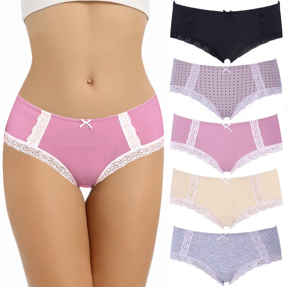 LYYTHAVON Women’S Underwear Breathable Cotton Brief Ladies Panties Apparel & Accessories > Clothing > Underwear & Socks > Underwear LYYTHAVON Multicolored 1,5 Pack Large
