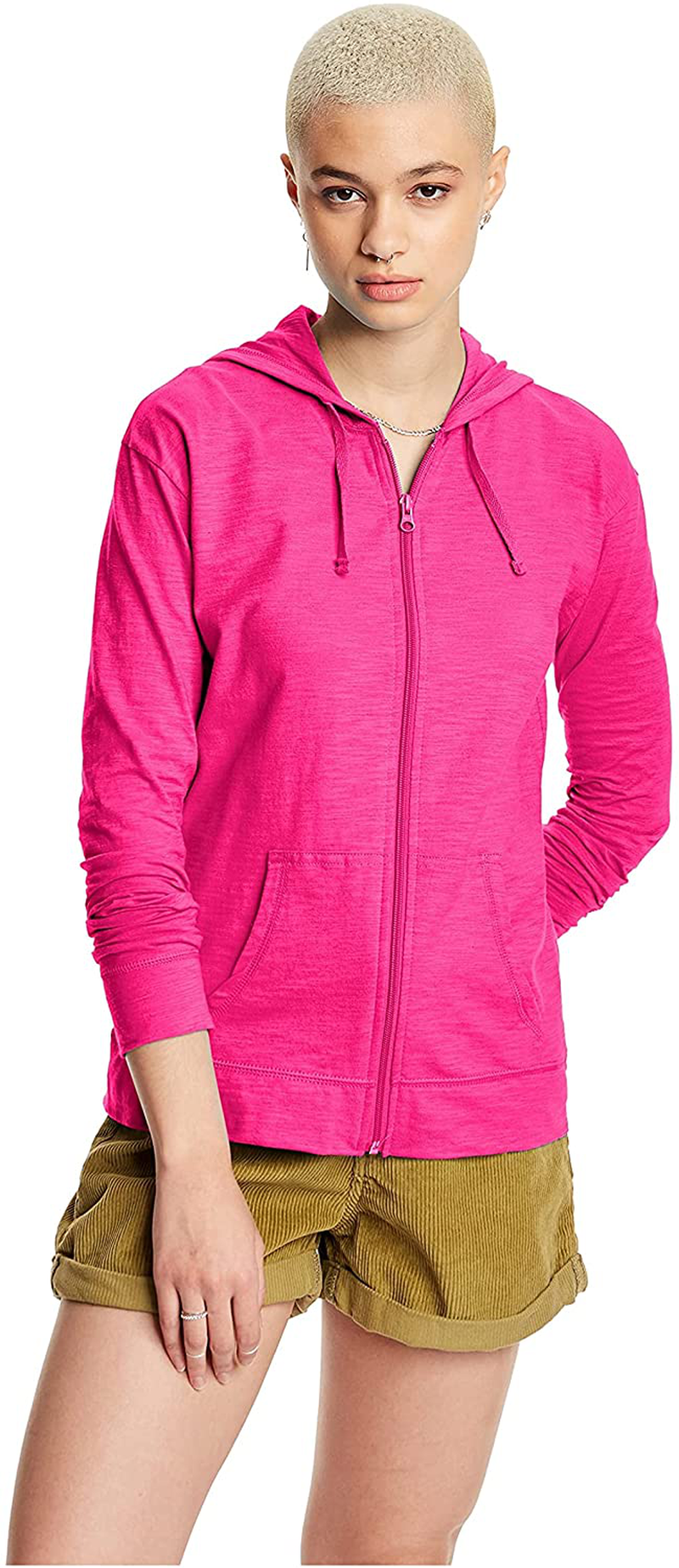 Hanes Women'S Slub Jersey Hoodie Apparel & Accessories > Clothing > Activewear Kylie Max