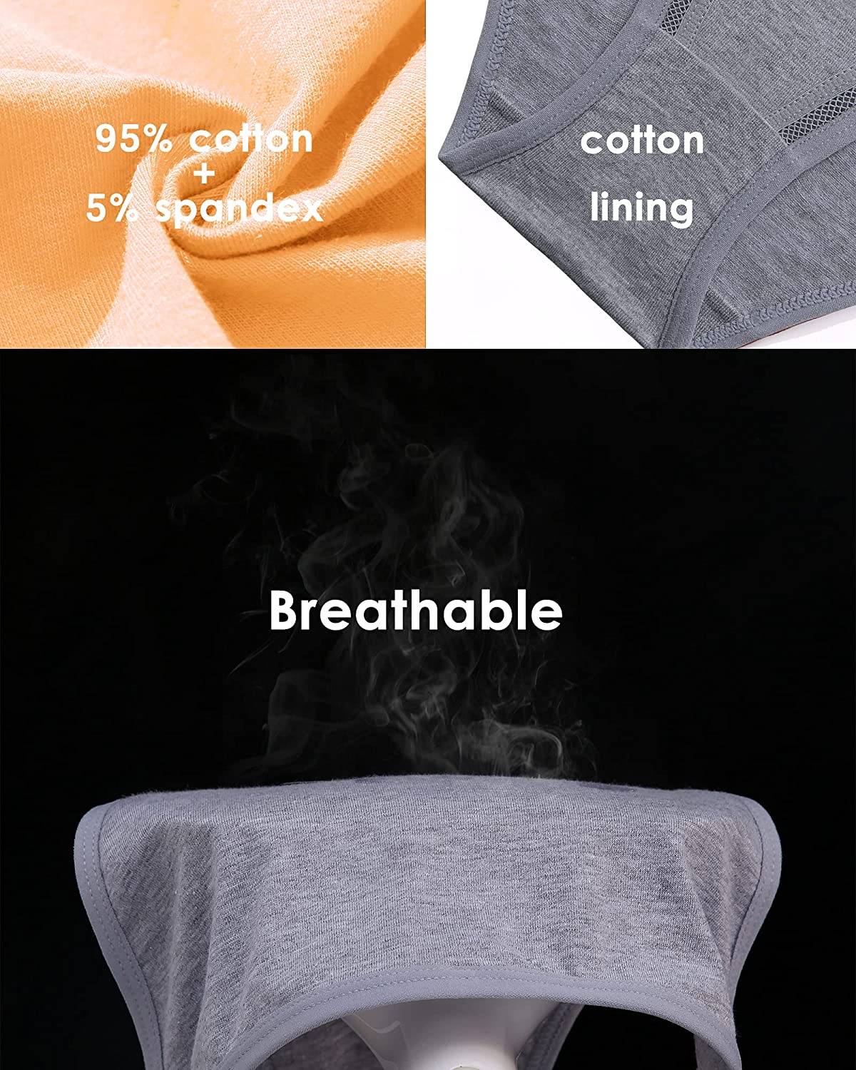 FINETOO 6 Pack Cotton Underwear for Women, Breathable Soft Stretch Hipster High Cut Cheeky String Bikini Panties  KYLIE MAX