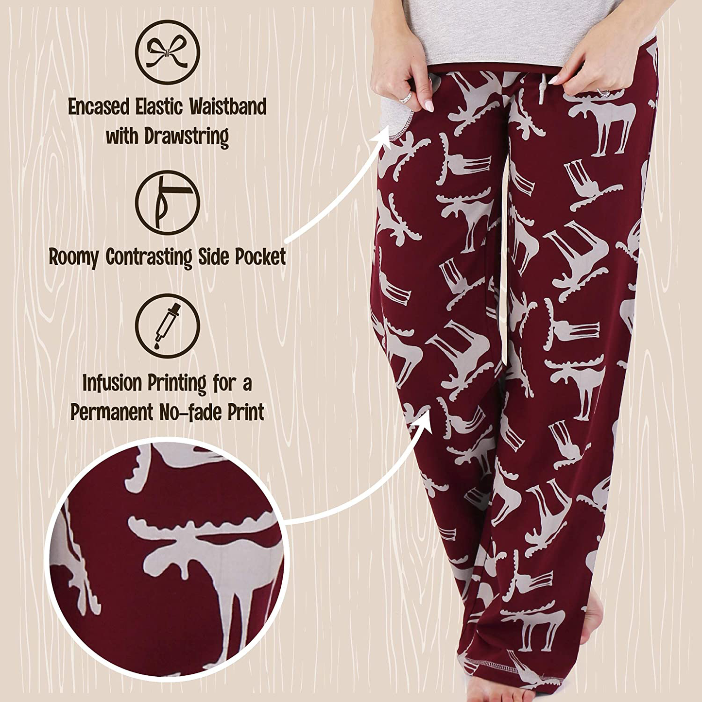Lazy One Fitted Pajamas for Women, Cute Animal Pajama Top and Pants Separates Apparel & Accessories > Clothing > Sleepwear & Loungewear > Pajamas Kylie Max