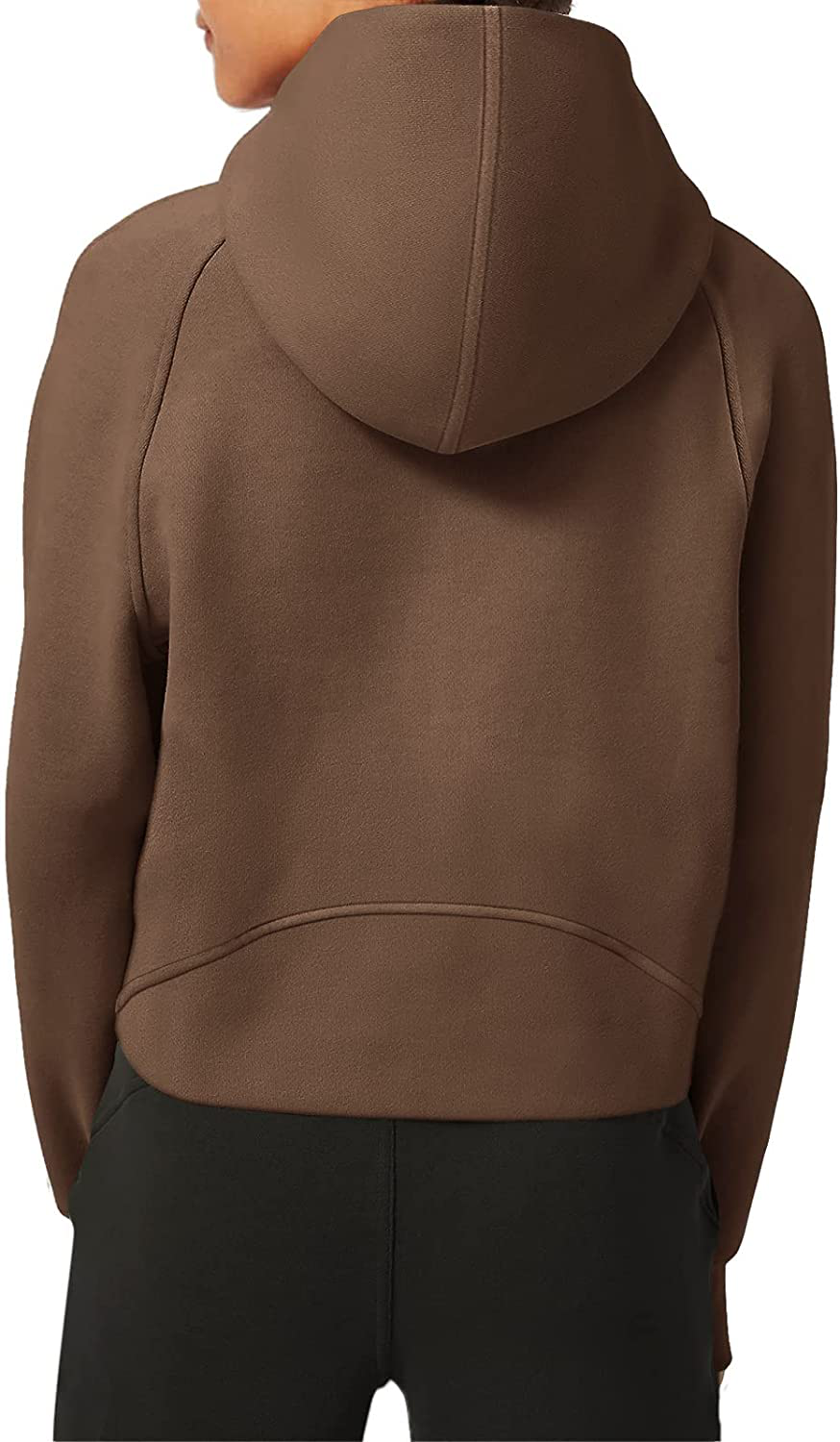 LASLULU Womens Hoodies Fleece Lined Collar Pullover 1/2 Zipper Sweatshirts Long Sleeve Crop Tops Sweater Thumb Hole Apparel & Accessories > Clothing > Activewear Kylie Max