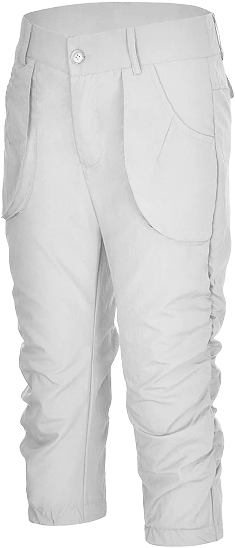 Burband Womens Jersey Capris Cargo Sweatpants Drawstring Waist Cropped Jogger Athletic Sports Gym Pants with Side Pockets Apparel & Accessories > Clothing > Underwear & Socks > Shapewear Burband