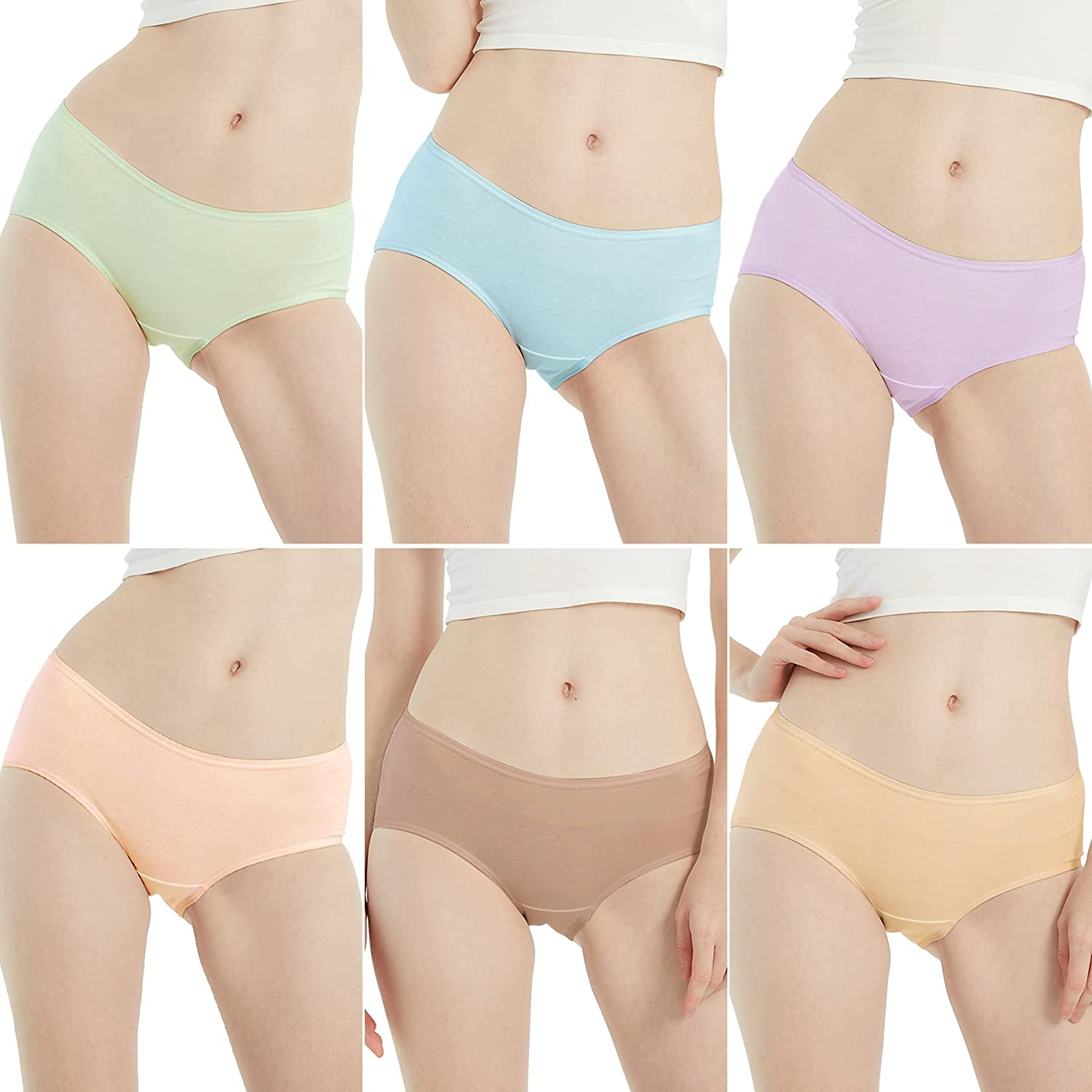 INNERSY Womens Underwear Cotton Hipster Panties Regular & plus Size 6-Pack Apparel & Accessories > Clothing > Underwear & Socks > Underwear INNERSY